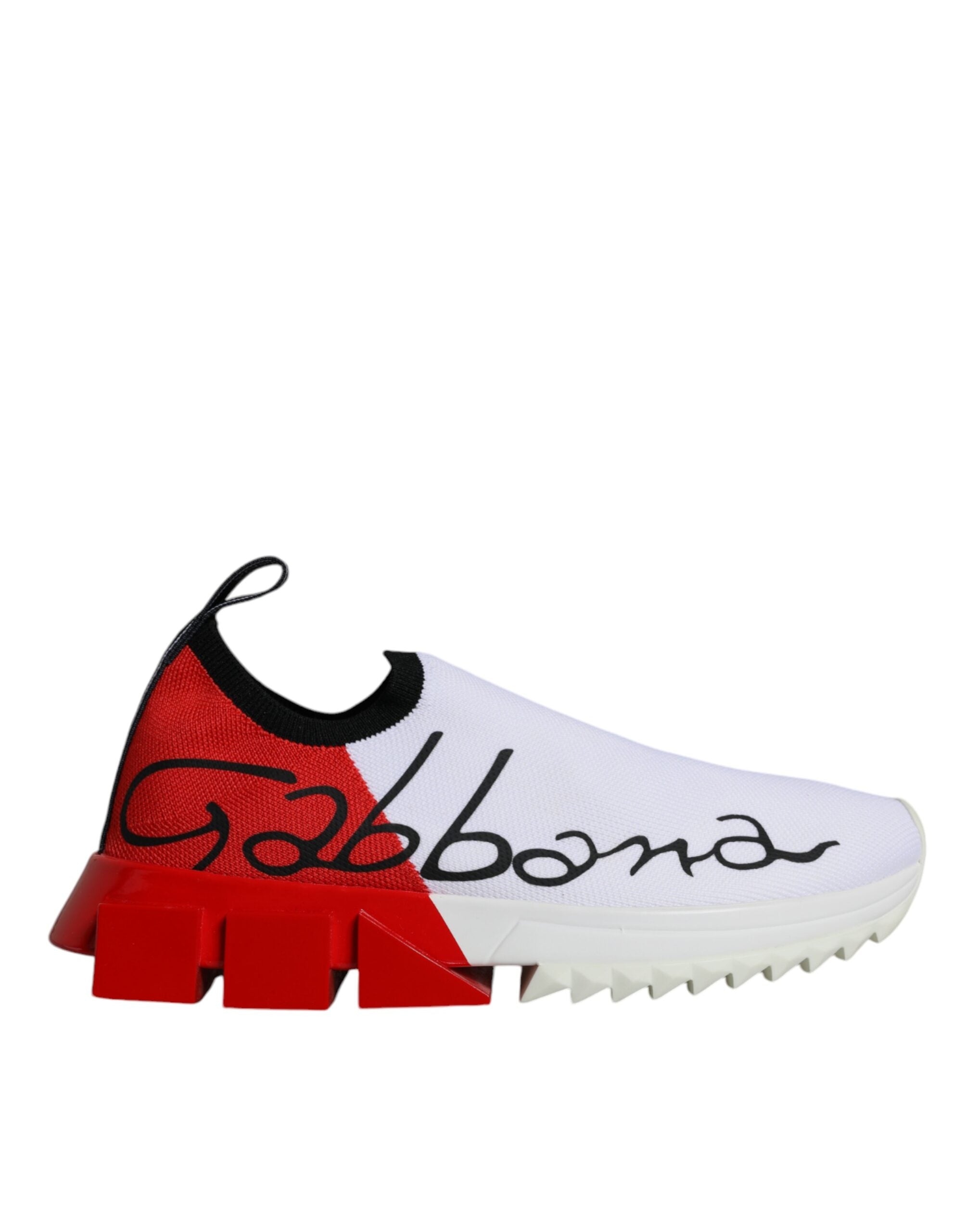 Dolce Gabbana White Red Low Top Sorrento Men Sneakers Shoes