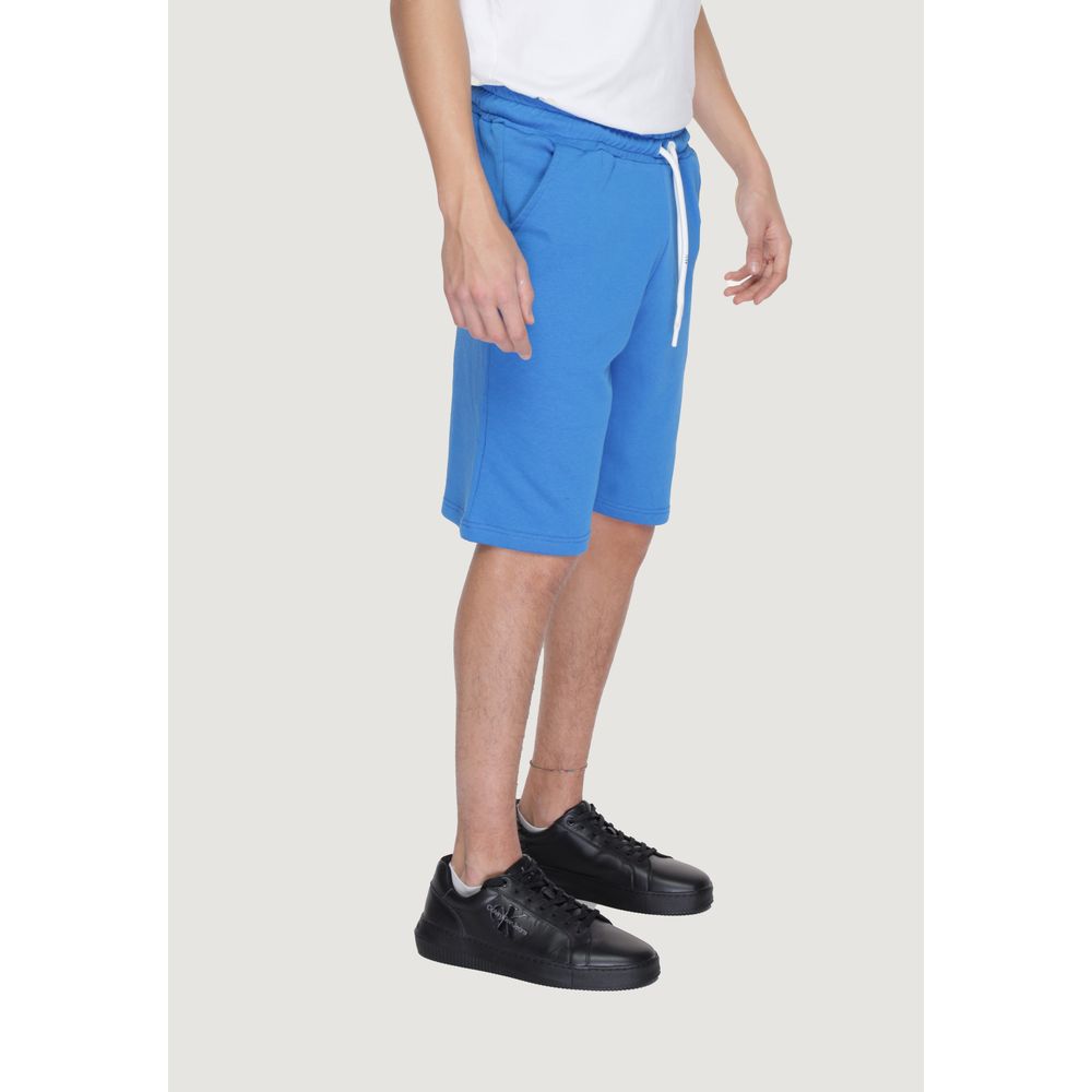 Icon Blue Cotton Bermuda Shorts