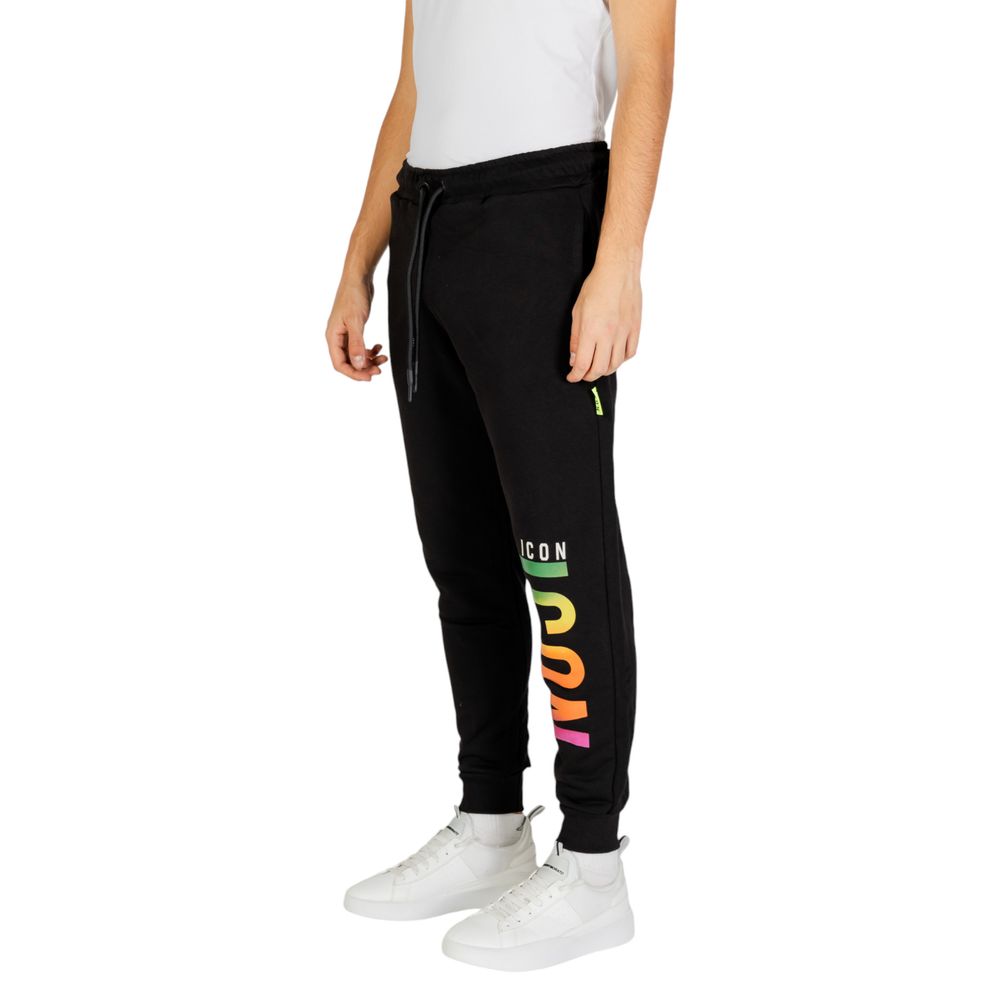 Icon Black Cotton Joggers (Workout Pants)