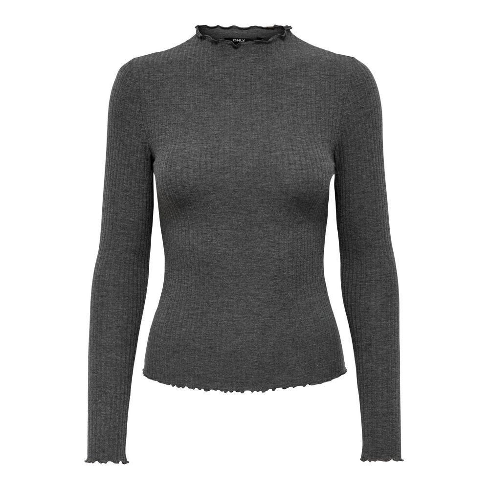 Only Gray Polyester Turtleneck