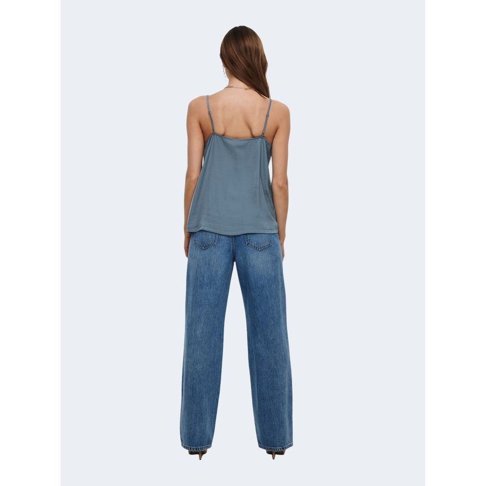 Only Blue Polyester Tank Top