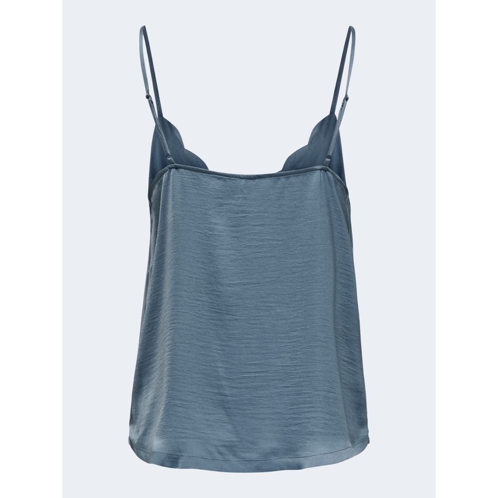 Only Blue Polyester Tank Top