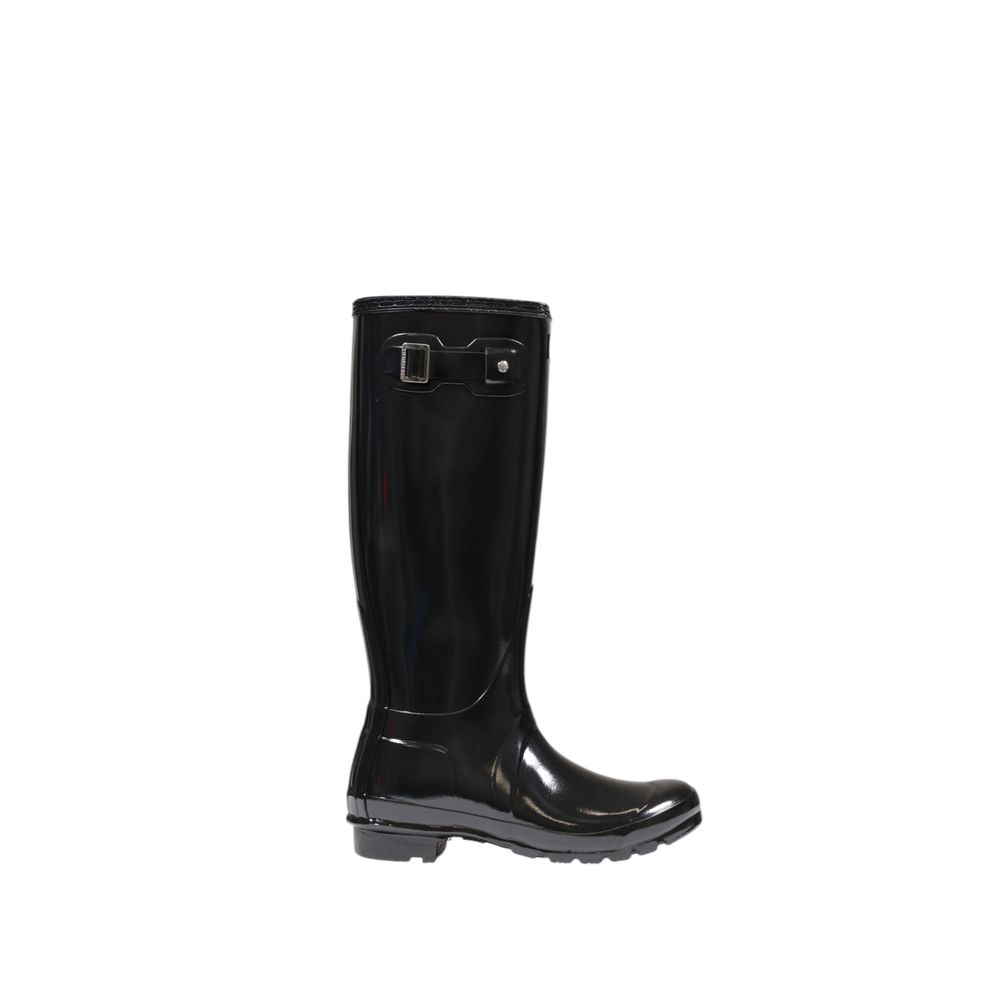 Hunter Black Recycled Polyester Ankle Boots