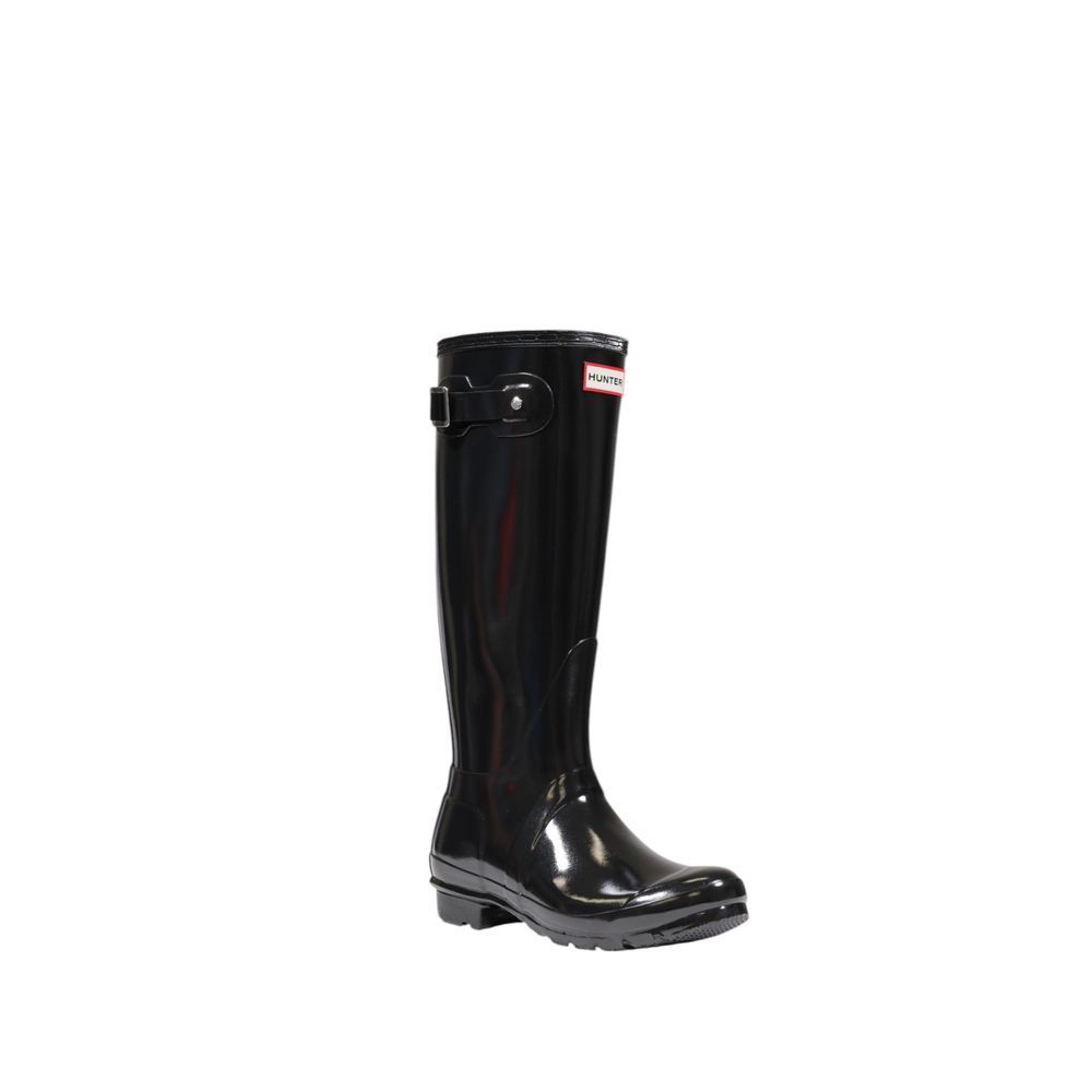 Hunter Black Recycled Polyester Ankle Boots