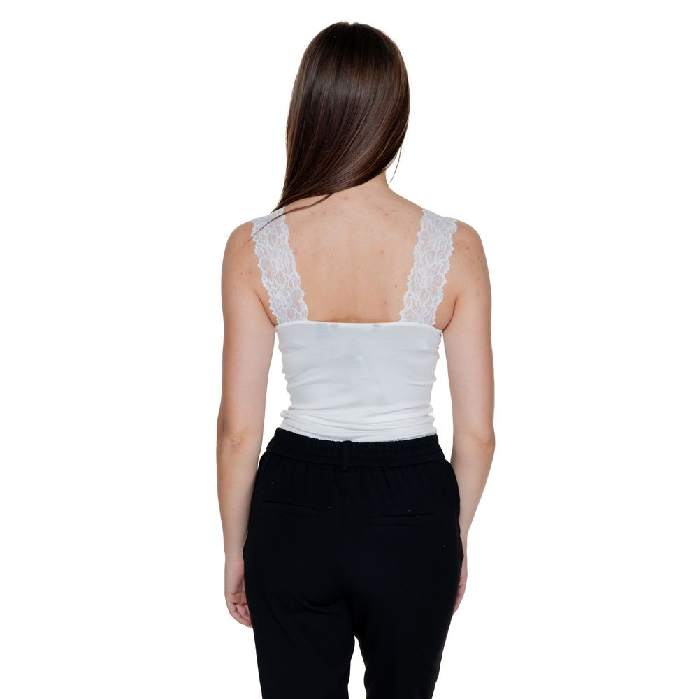 Vero Moda White Viscose Tank Tops