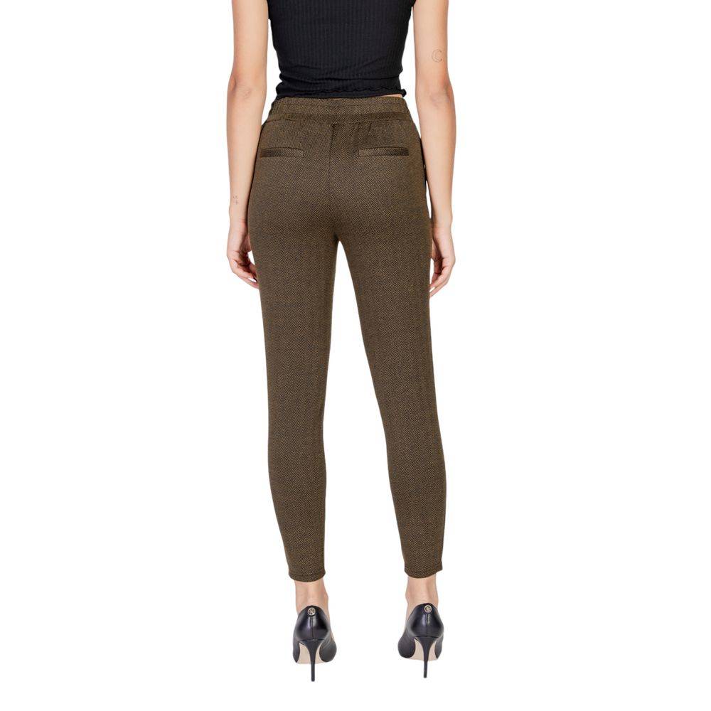 ICHI Green Polyester Skinny Pants
