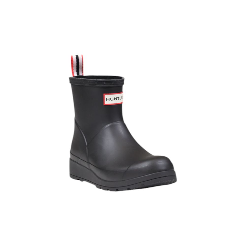 Hunter Black Recycled Polyester Ankle Boots