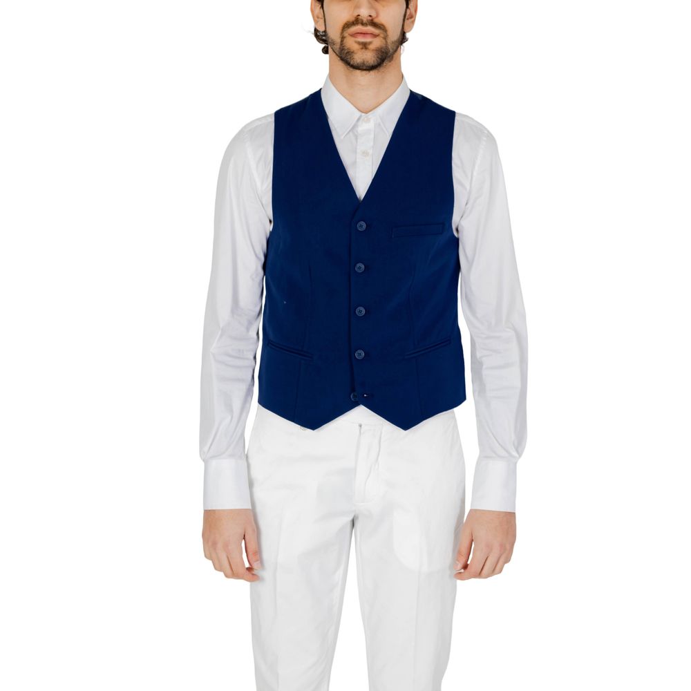 Only & Sons Blue Polyester Waistcoat