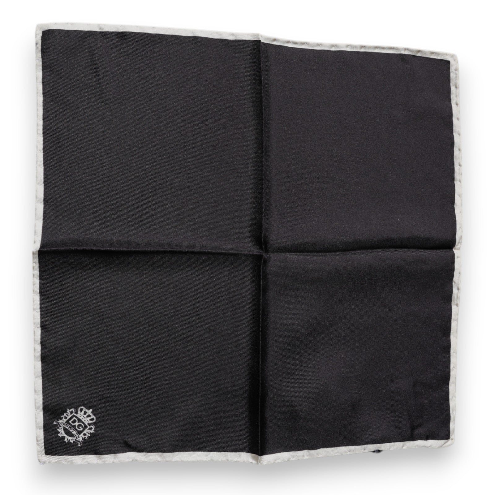 Dolce & Gabbana Black Crown Logo Square Handkerchief Scarf