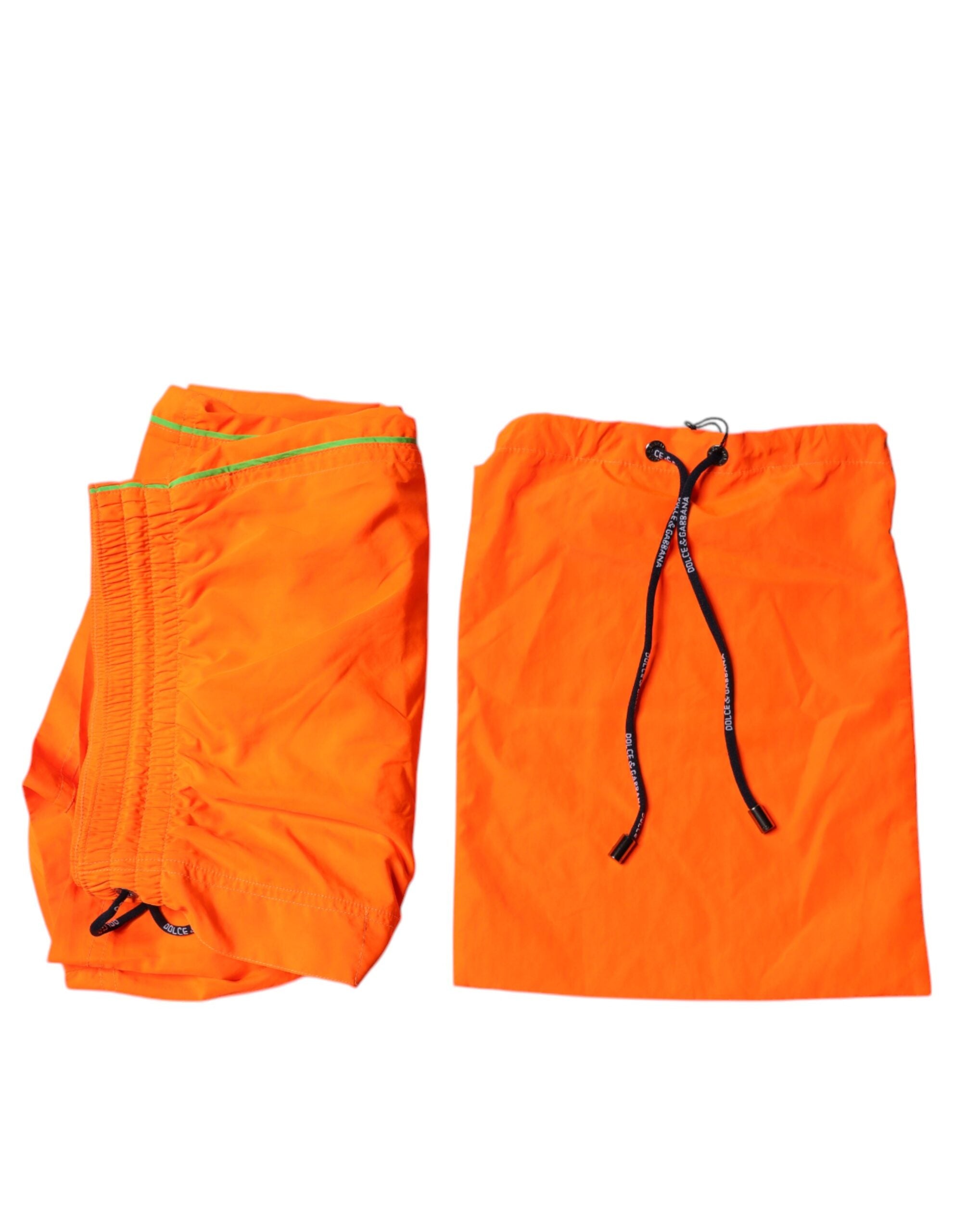 Dolce & Gabbana Orange Polyester Beachwear Shorts 2Pc Swimwear