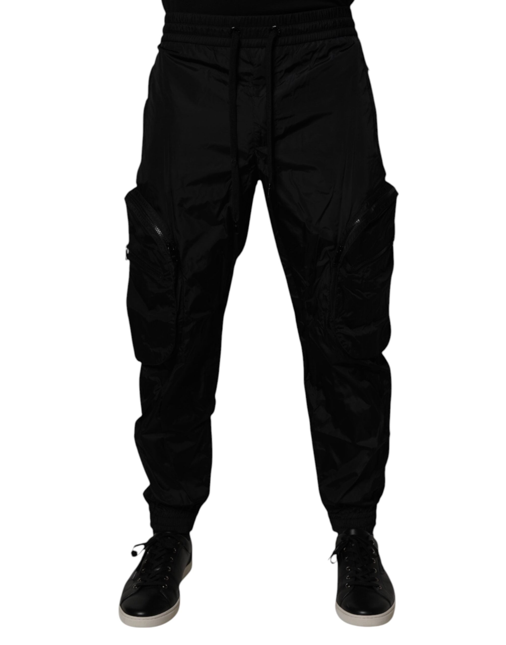 Dolce & Gabbana Black Nylon Cargo Jogger Men Sweatpants Pants