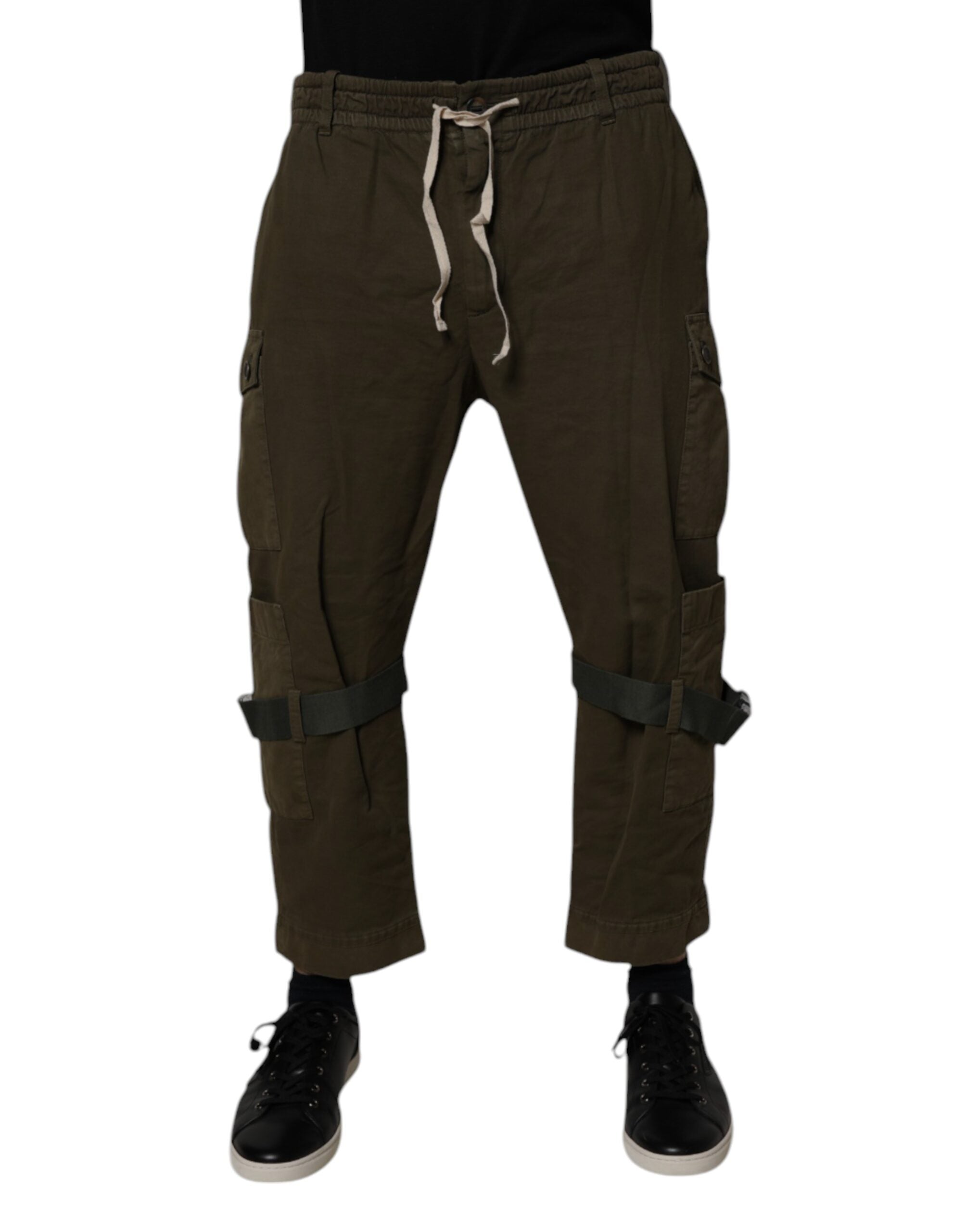 Dolce & Gabbana Brown Cotton Stretch Cargo Pants