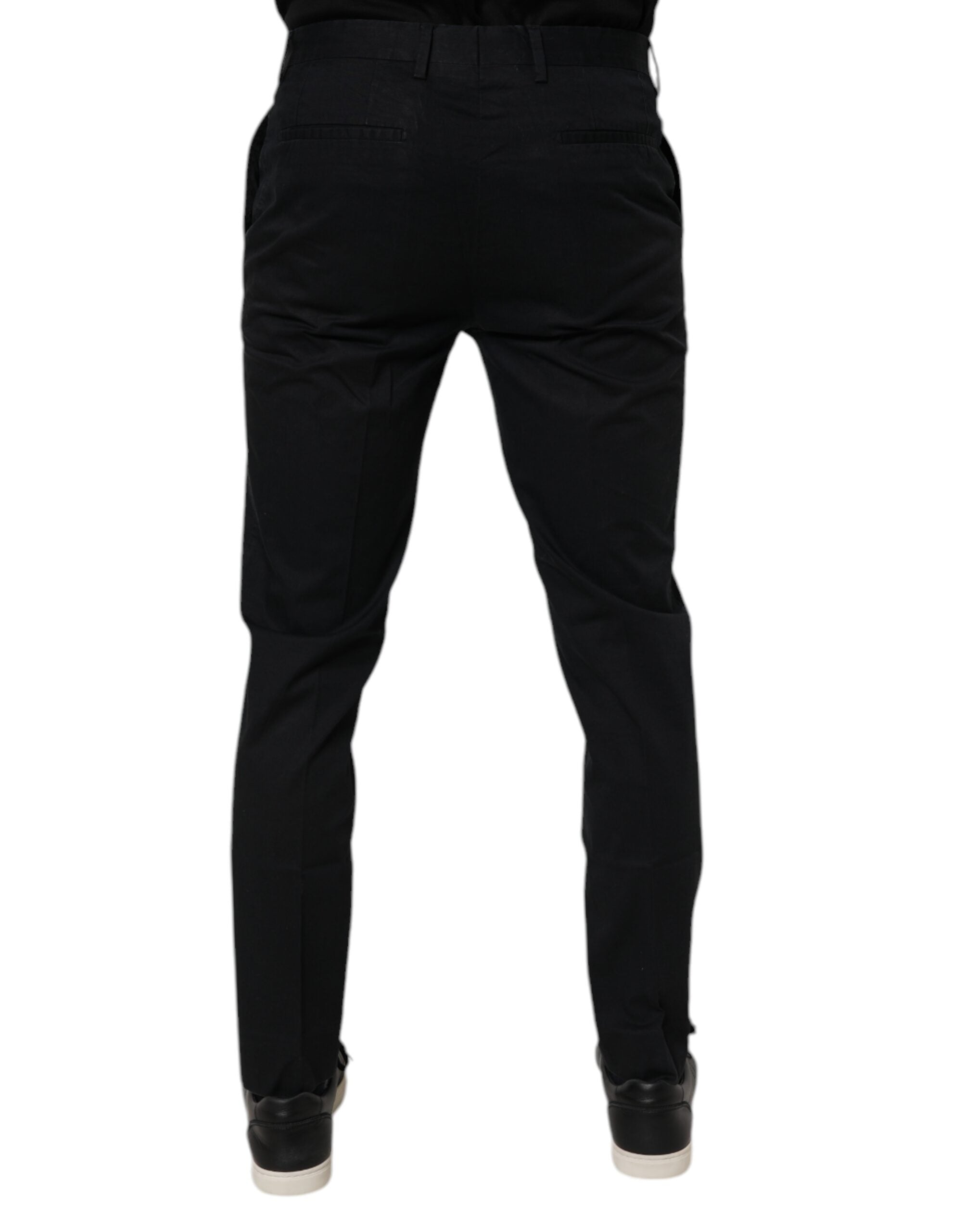 Dolce & Gabbana Black Cotton Stretch Skinny Dress Formal Pants