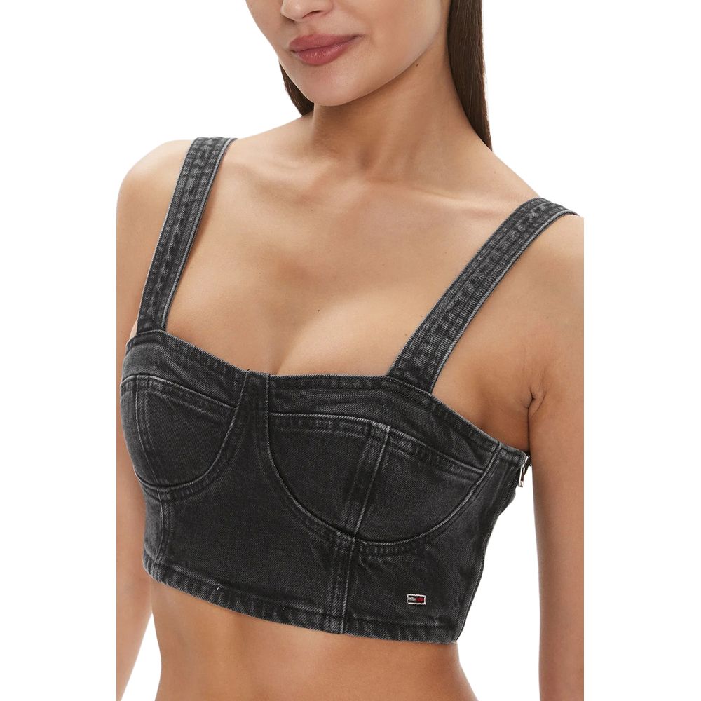 Tommy Hilfiger Jeans Black Recycled Cotton Top