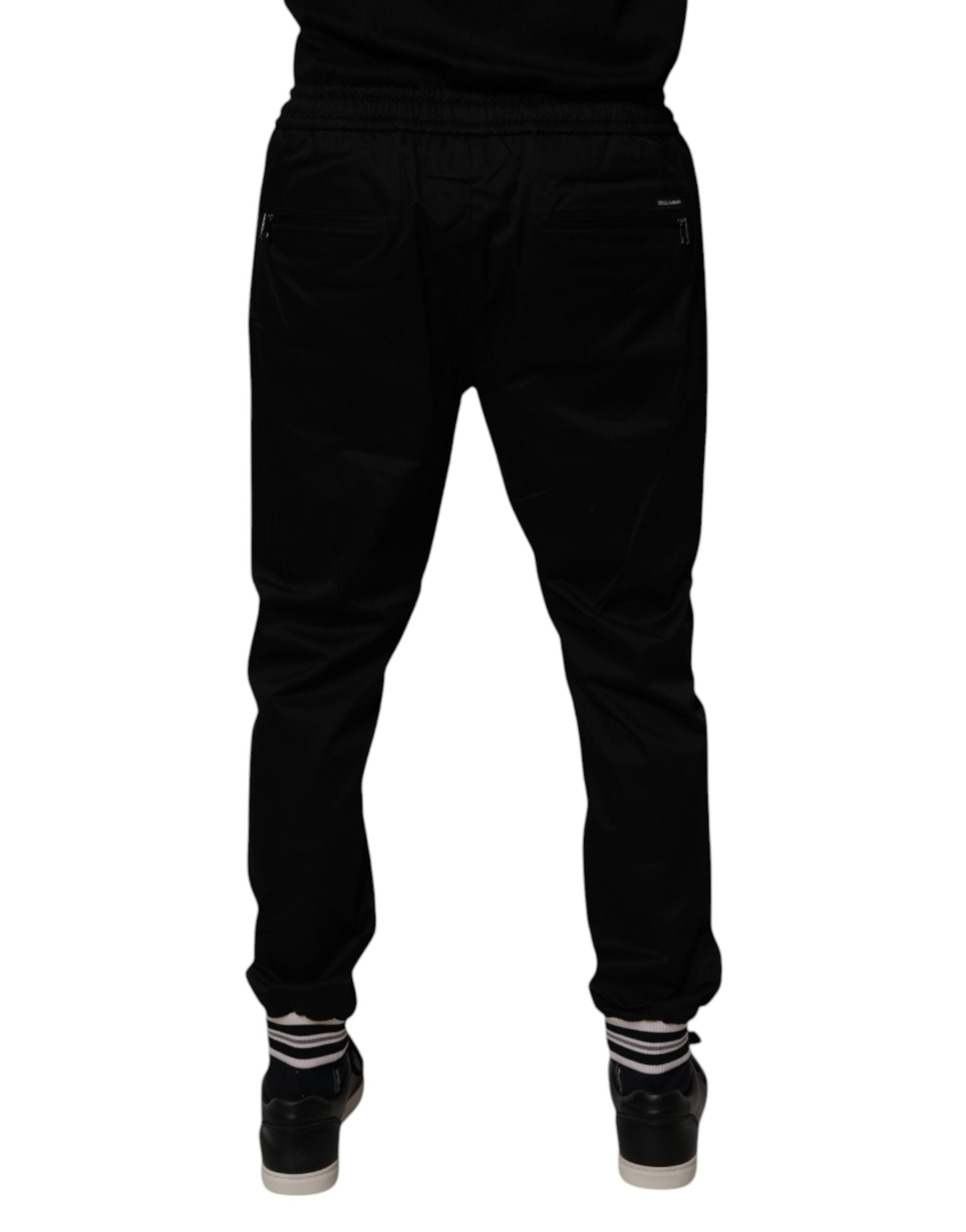 Dolce & Gabbana Black Cotton Stretch Jogger Sweatpants Pants