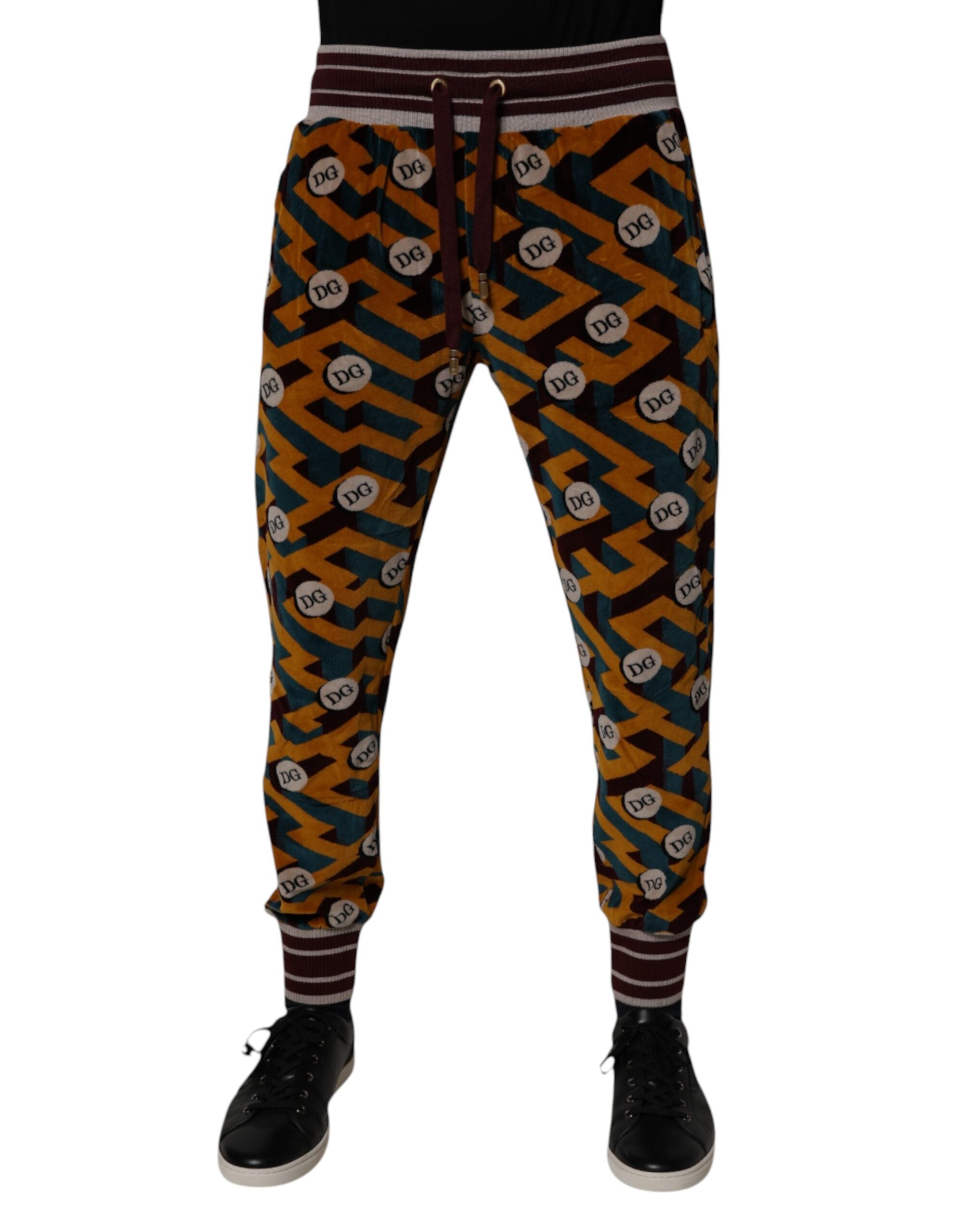 Dolce & Gabbana Multicolor Logo Monogram Jogger Sweatpants Pants