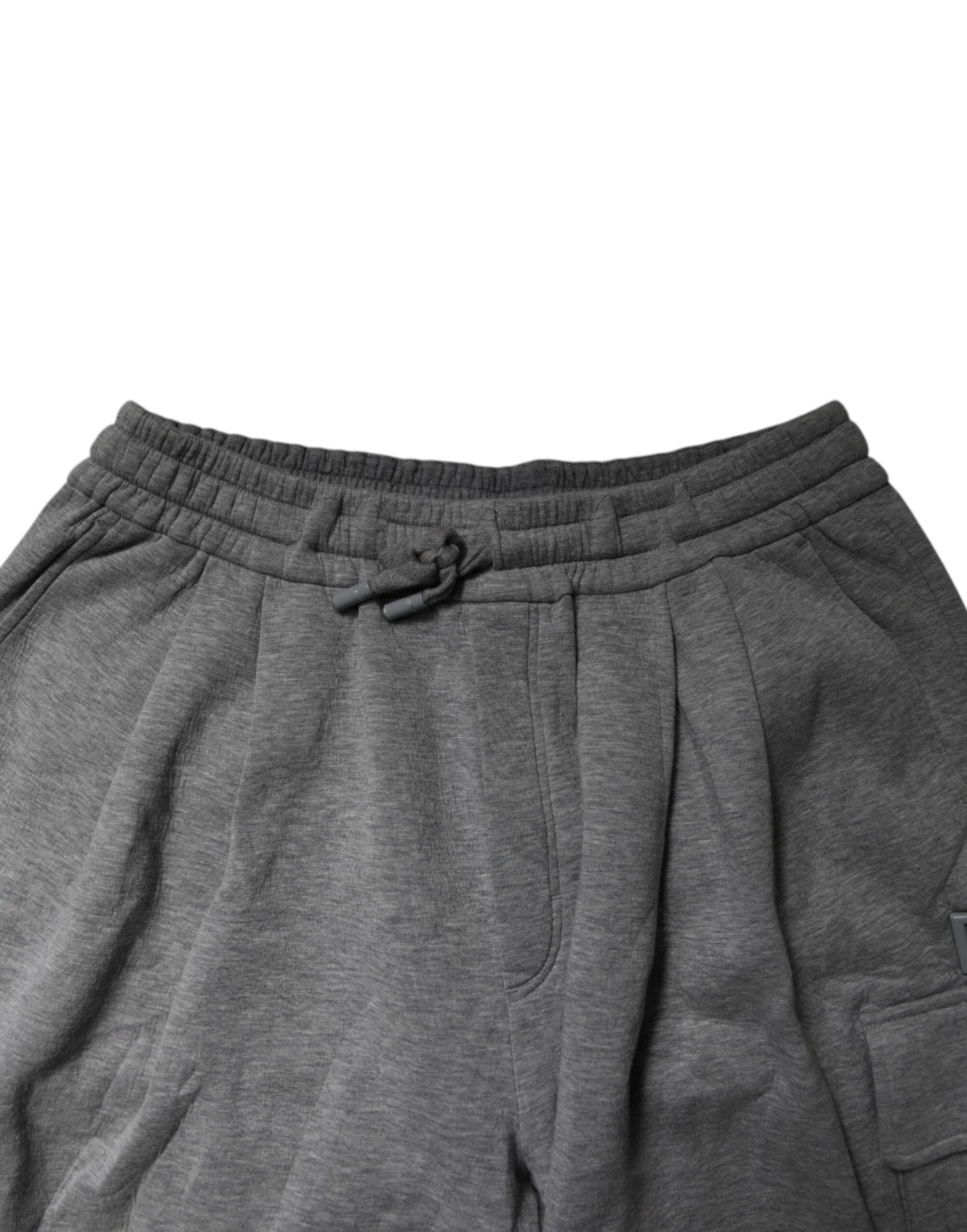 Dolce & Gabbana Gray Cotton Cargo Bermuda Sweatshorts Shorts