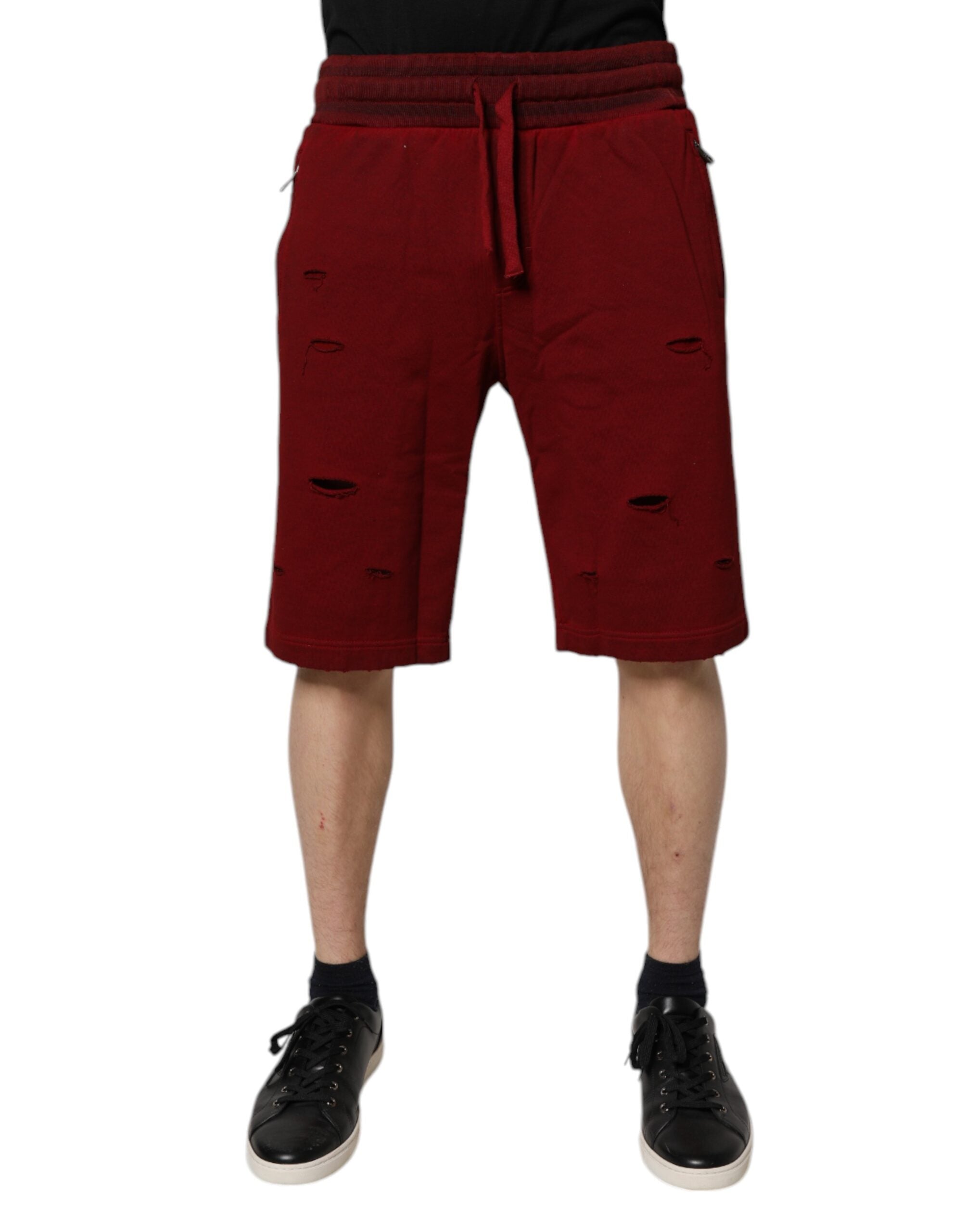 Dolce & Gabbana Bordeaux Cotton Bermuda Men Sweatshorts Shorts
