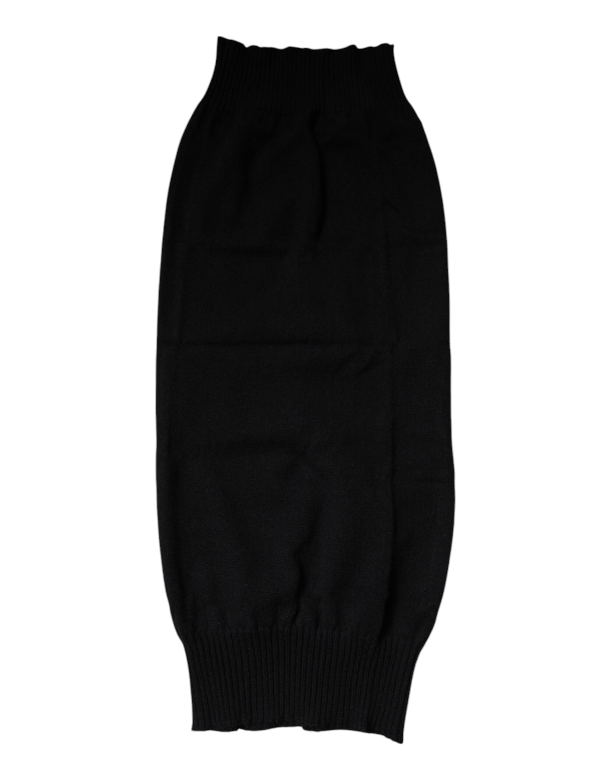 Dolce & Gabbana Black Cashmere Knitted Neck Warmer Foulard Scarf