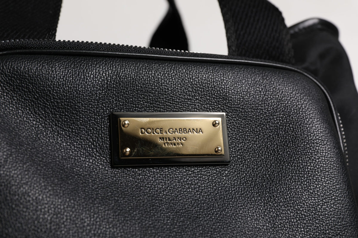 Dolce & Gabbana Black Shoulder Strap Pet Carry Logo Plaque Bag