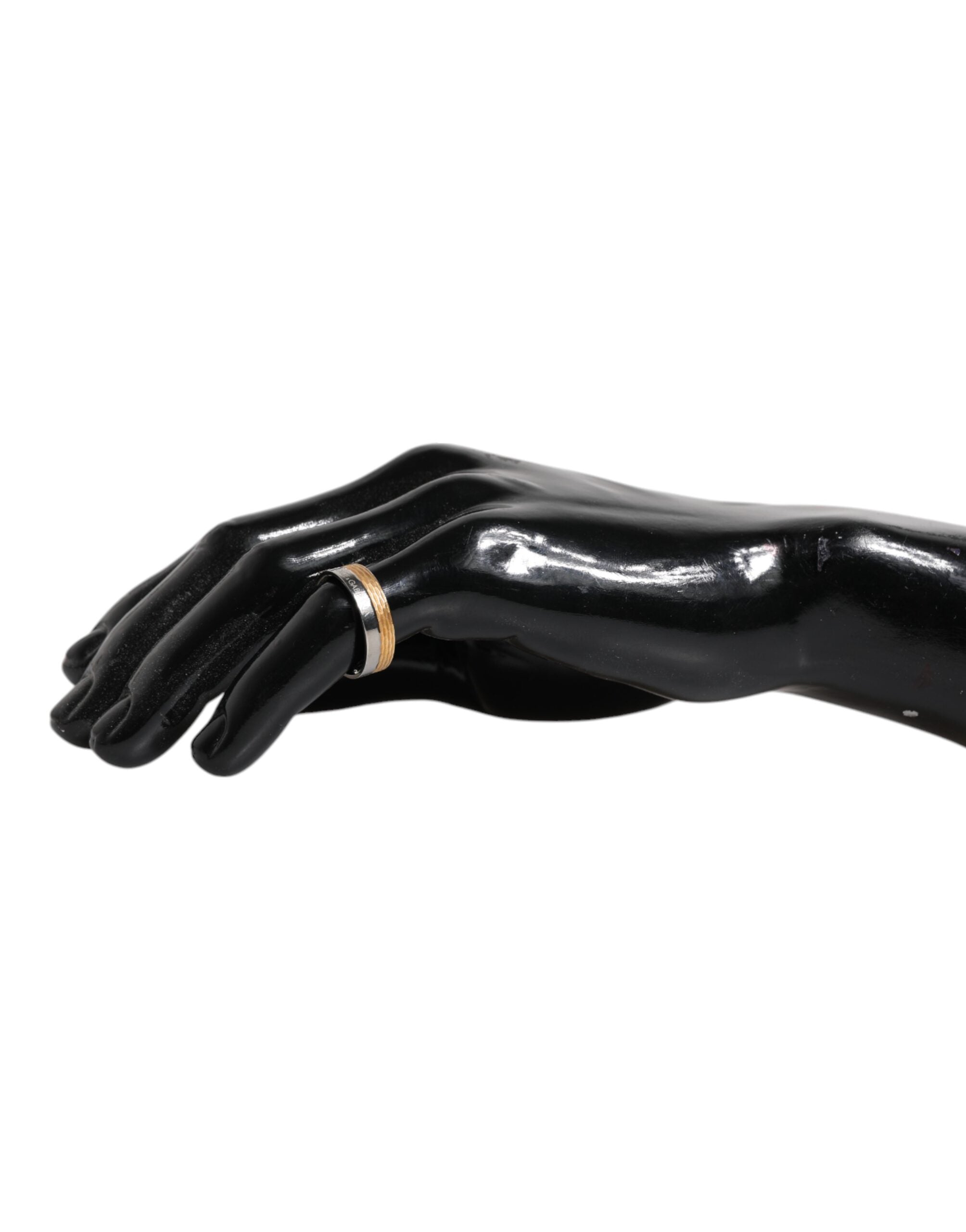 Dolce & Gabbana Gold Silver Tone Real Brass DG Logo Ring