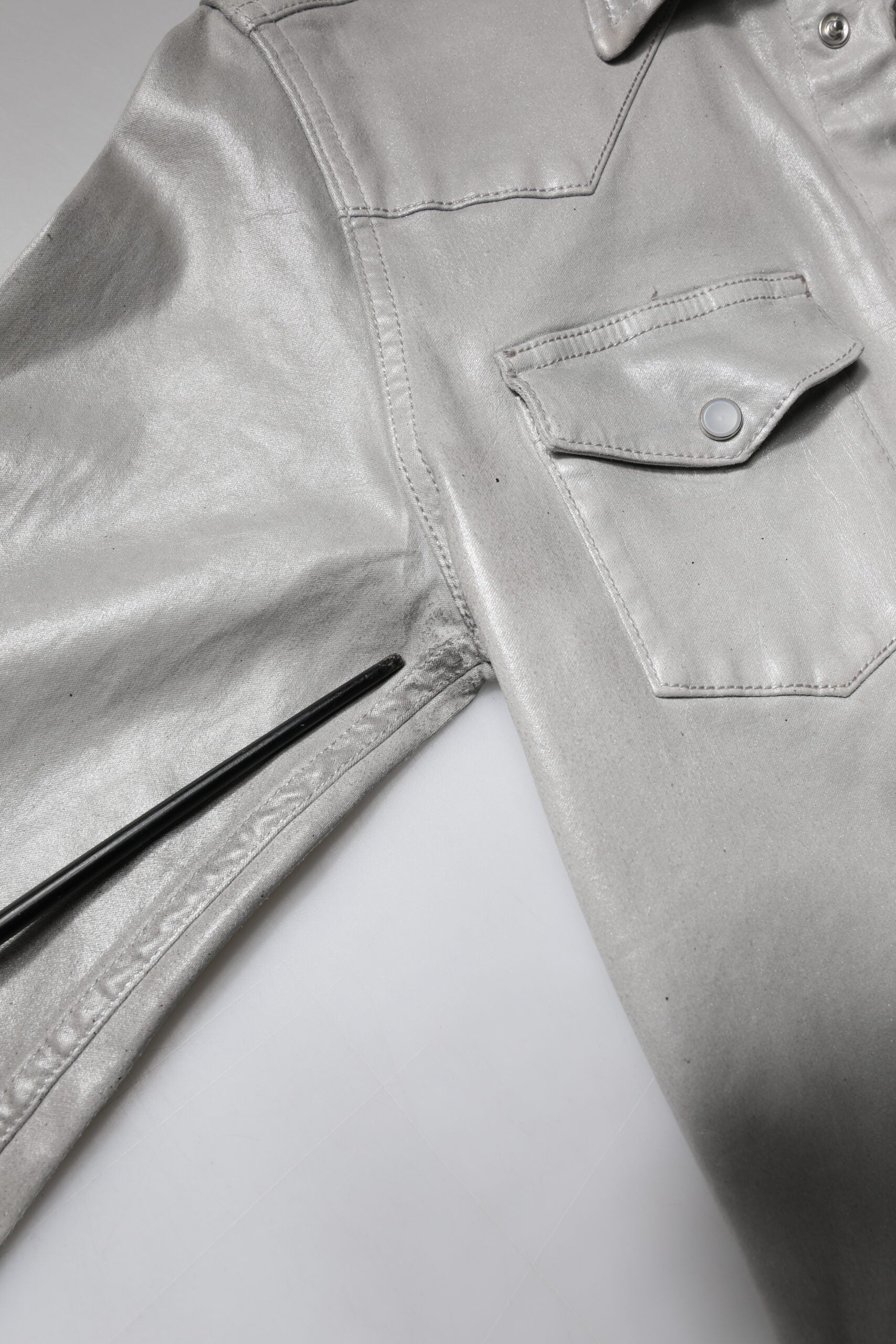 Dolce & Gabbana Metallic Gray Cotton Button Down Shirt