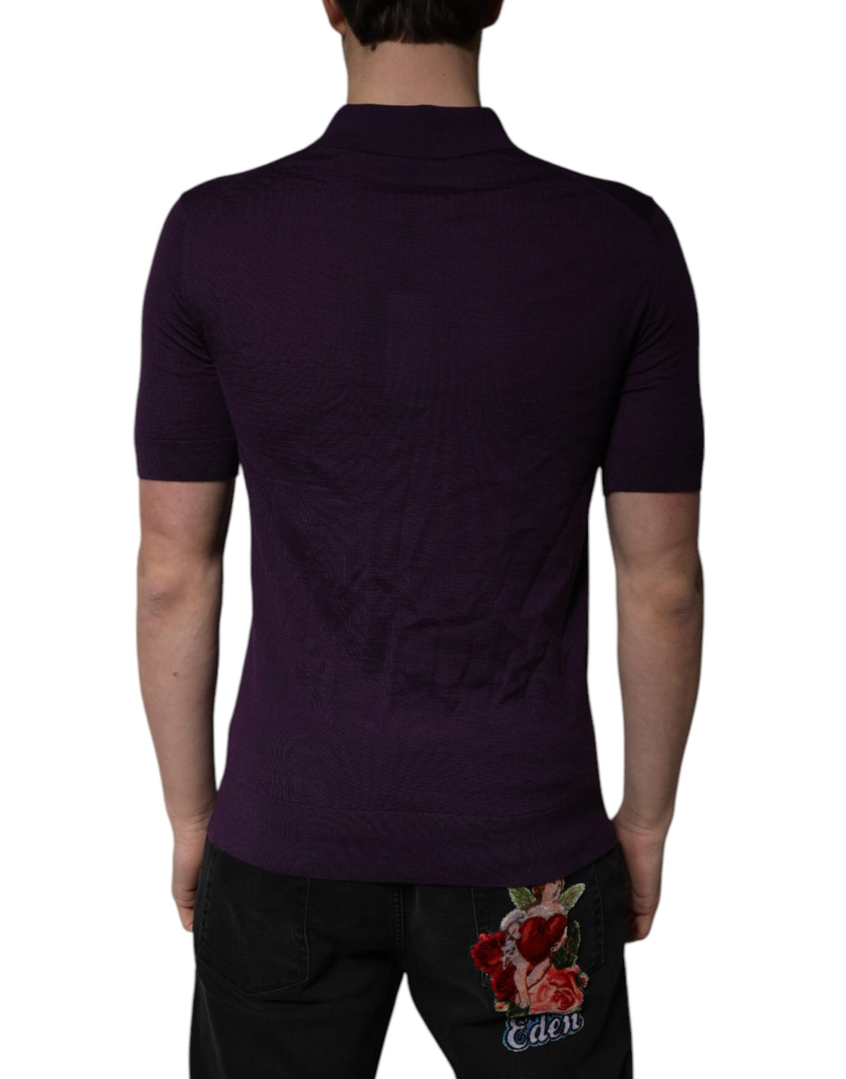 Dolce & Gabbana Violet Cashmere Collared Polo T-shirt