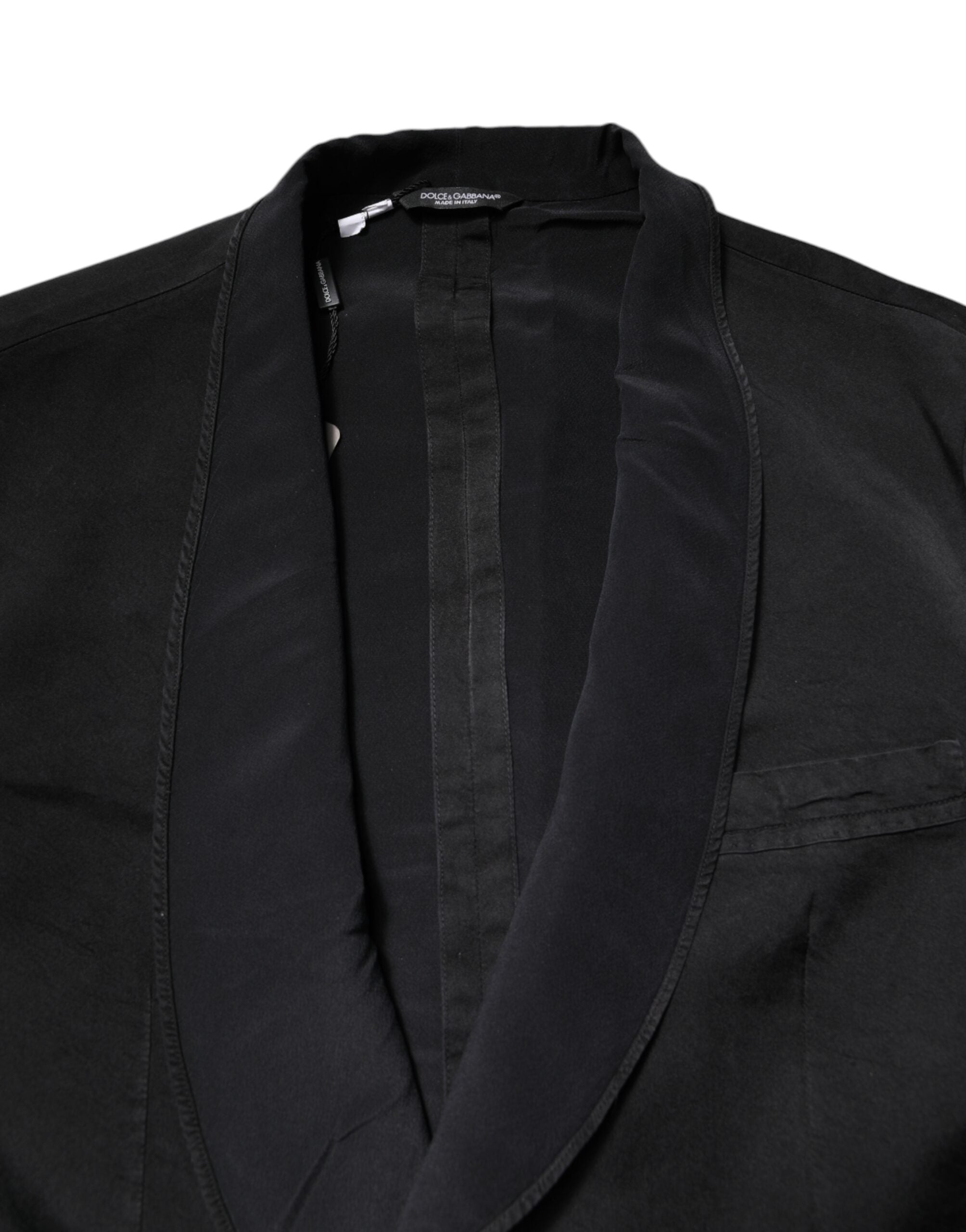 Dolce & Gabbana Black Silk Single Breasted Coat Blazer Suit