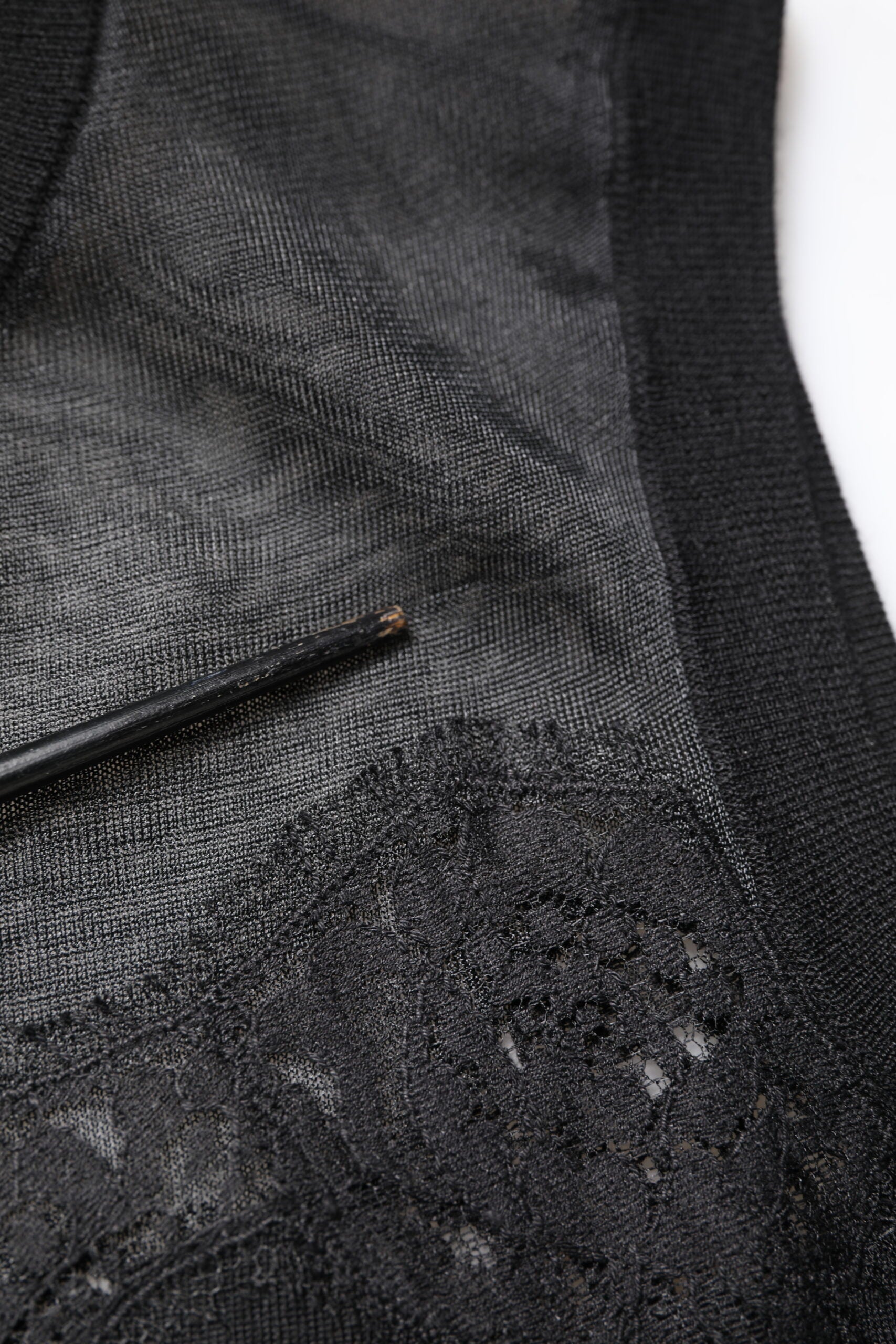 Dolce & Gabbana Black Lace Sheer Crew Neck Sleeveless Top