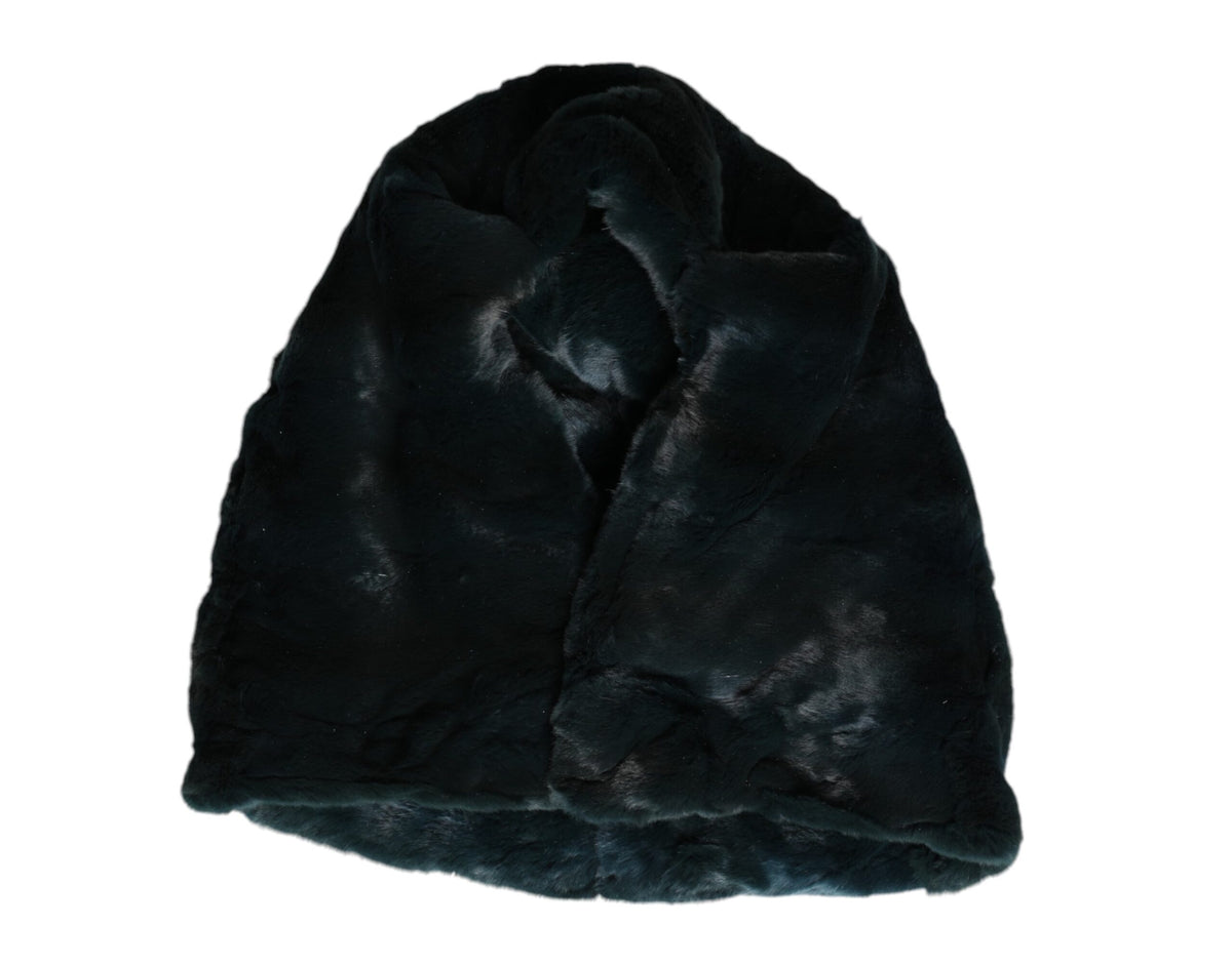 Dolce & Gabbana Black Weasel Fur Womens Beanie Hat