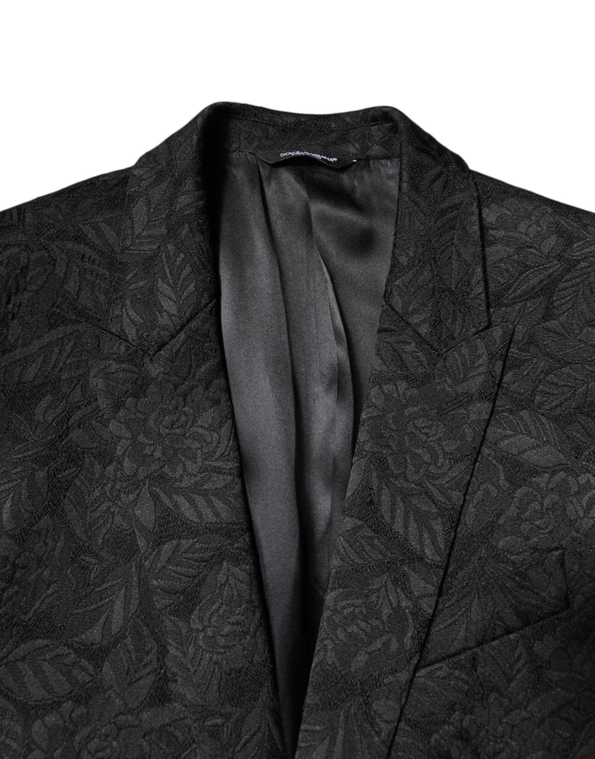 Dolce & Gabbana Black MARTINI Brocade Single Breasted Blazer
