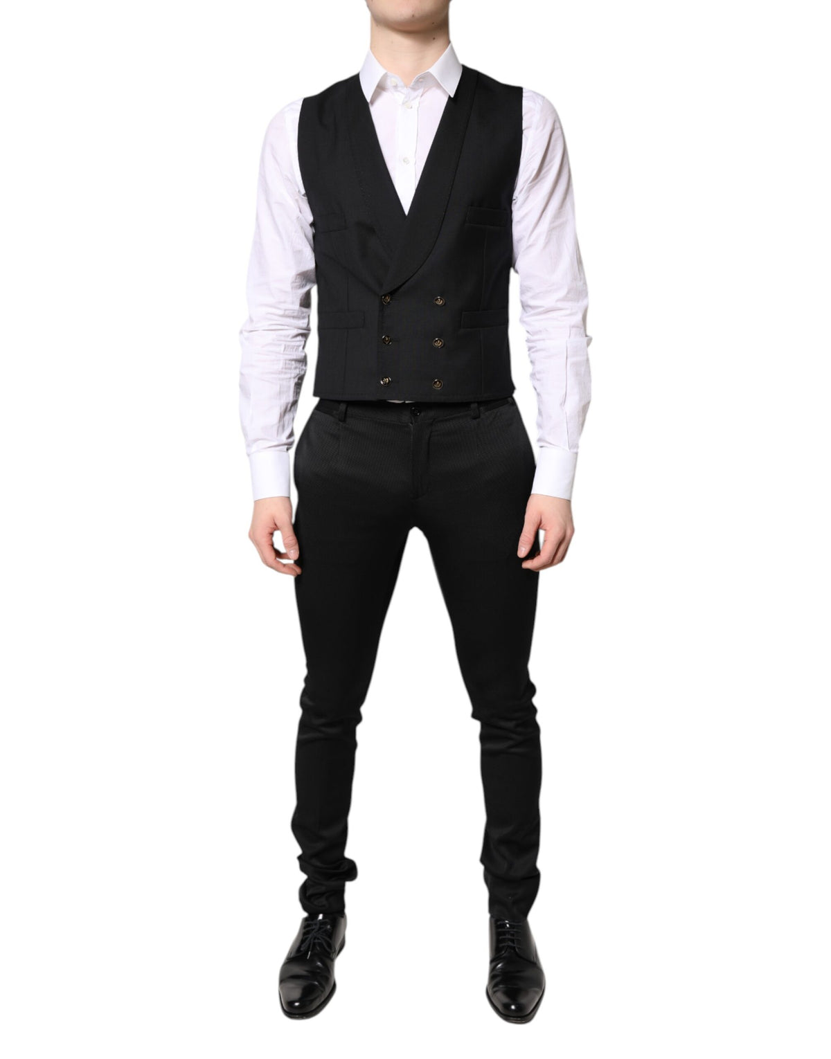 Dolce & Gabbana Black Single Breasted Formal Blazer with Vest
