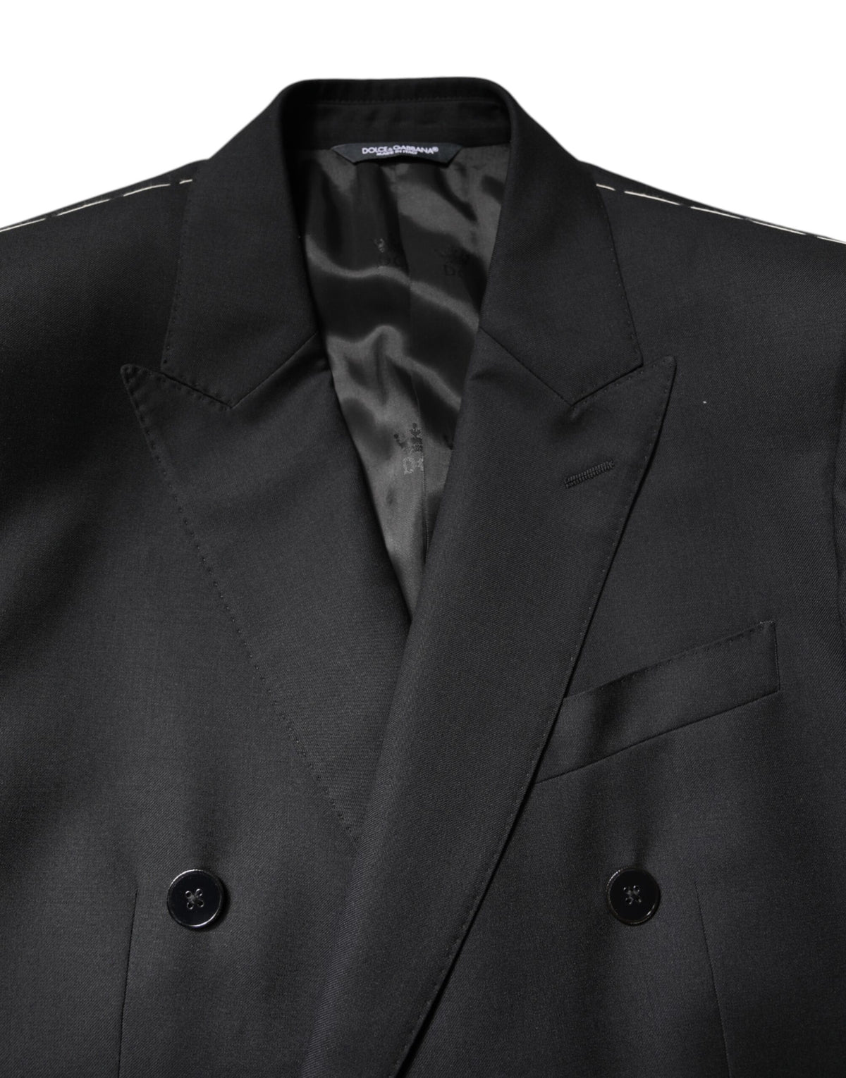 Dolce & Gabbana Black MARTINI Double Breasted Coat Blazer