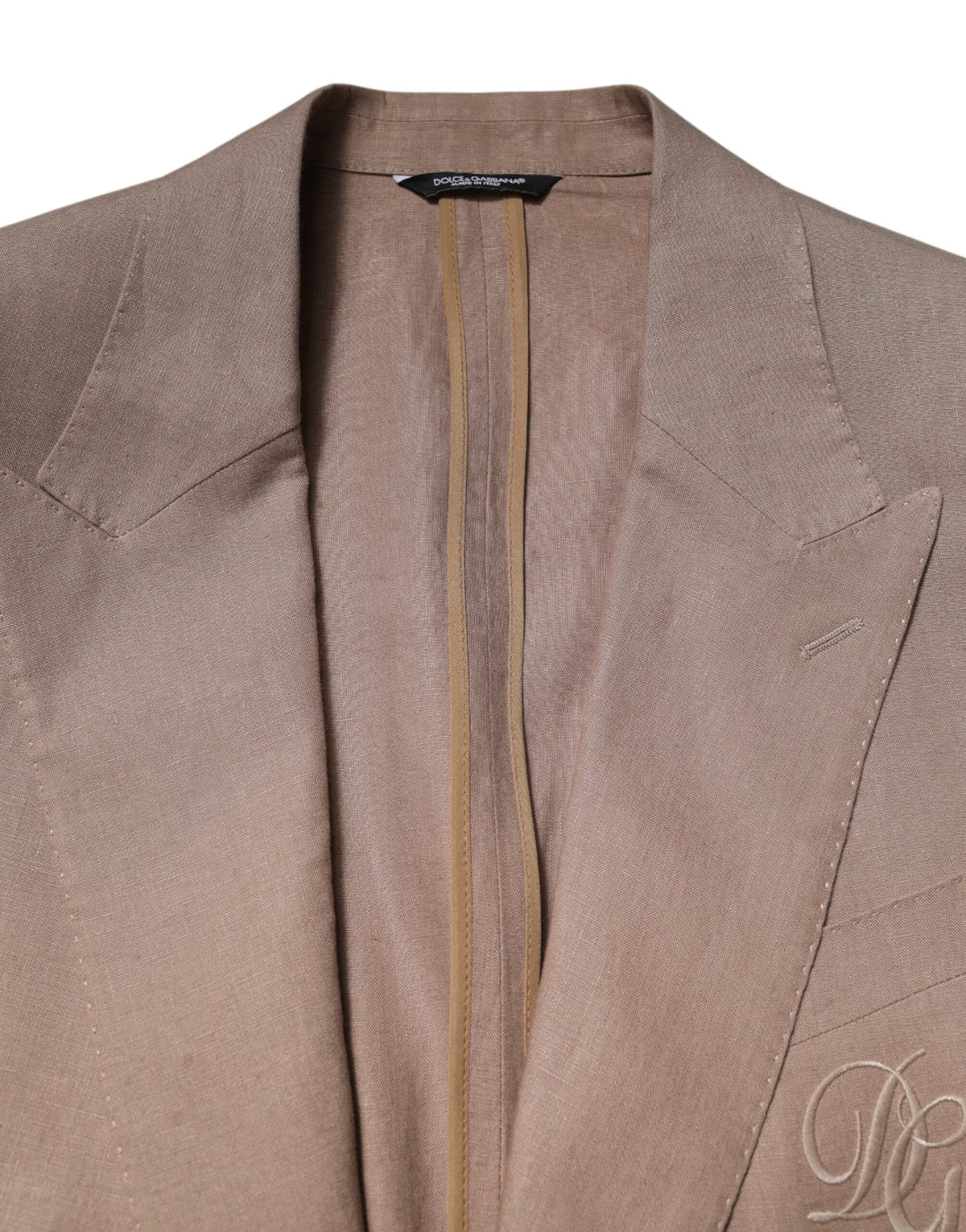 Dolce & Gabbana Beige TAORMINA Single Breasted Coat Blazer