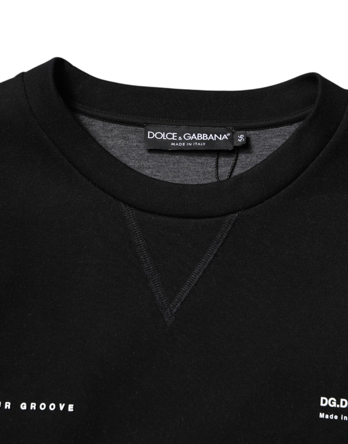 Dolce & Gabbana Black Cotton Logo Knitted Pullover Sweater