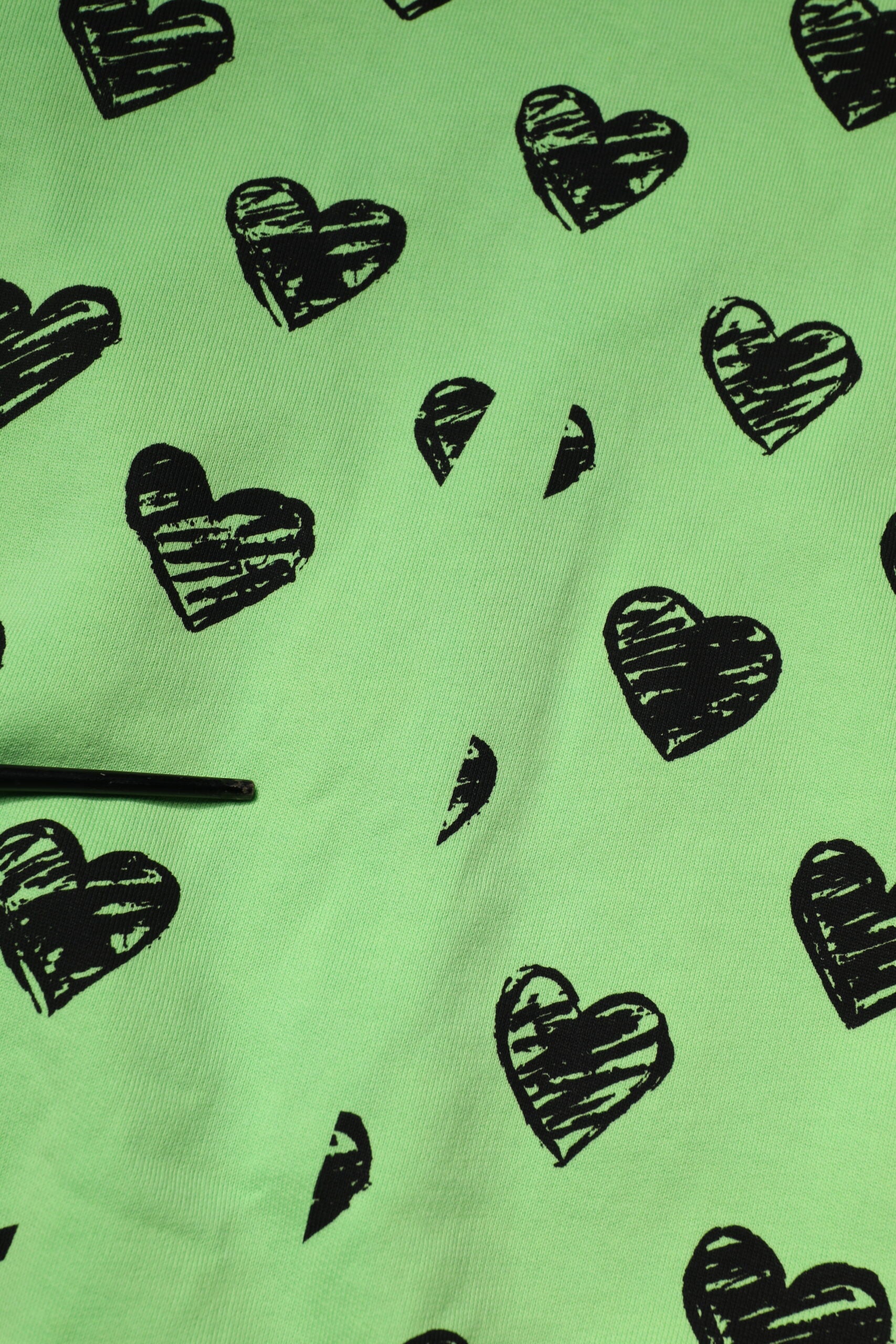 Dolce & Gabbana Green Heart Print Crew Neck Pullover Sweater