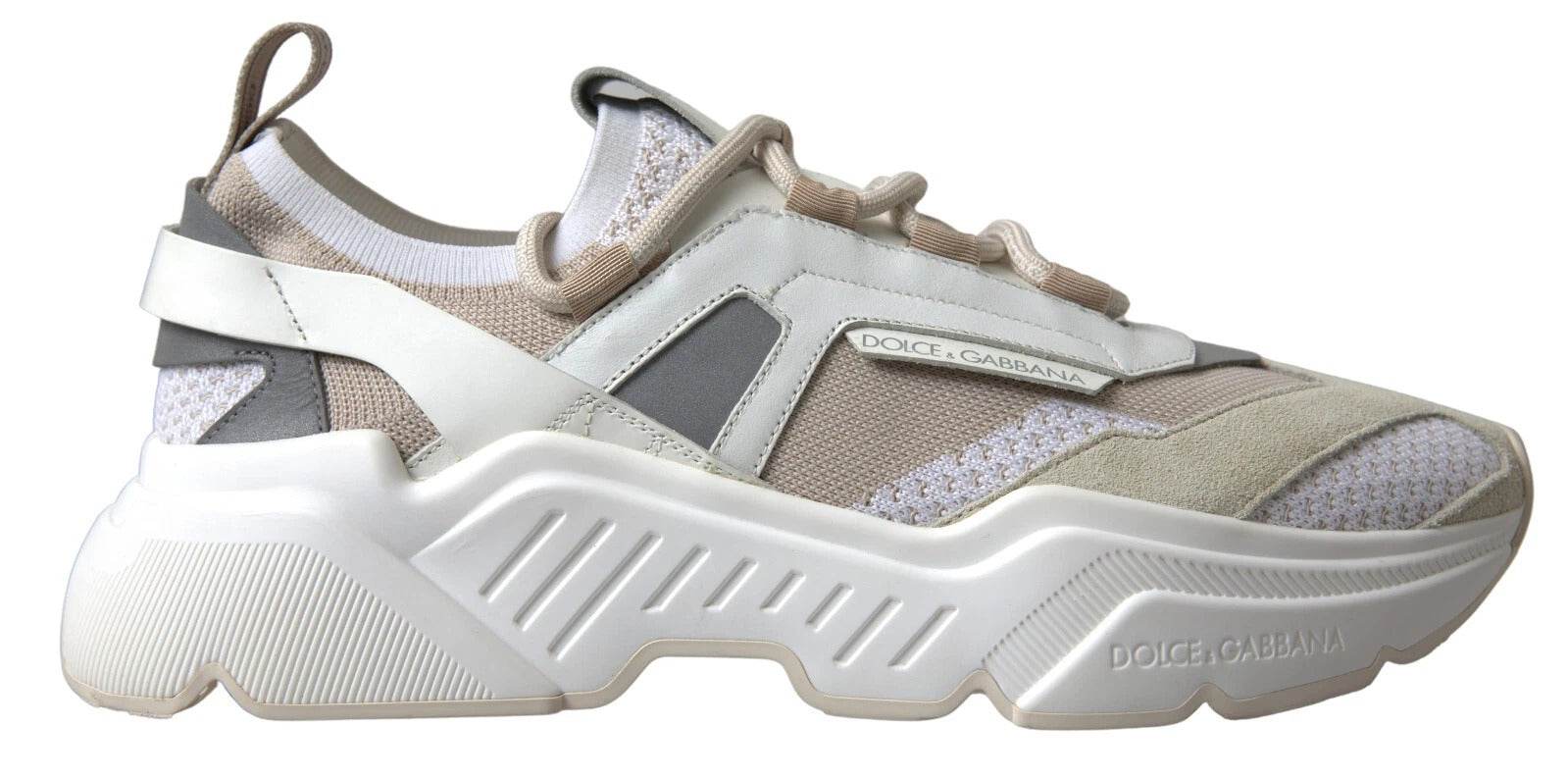 Dolce & Gabbana Sneakers White Beige Leather Sport DAYMASTER Shoes