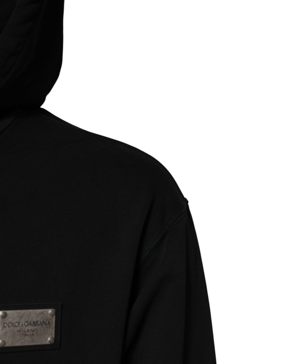 Dolce & Gabbana Black Logo Full Zip Hooded Men Sweatshirt Sweater