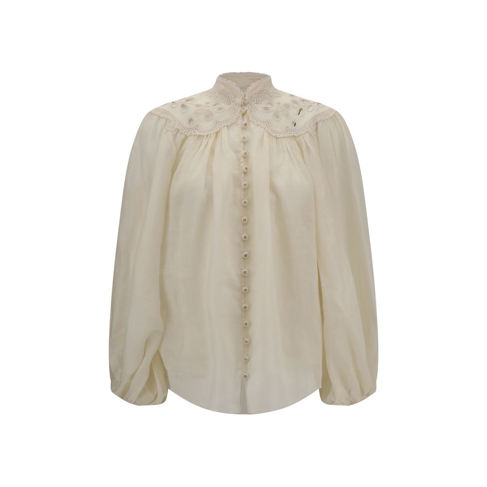 Zimmermann Cream Ramie Blouse