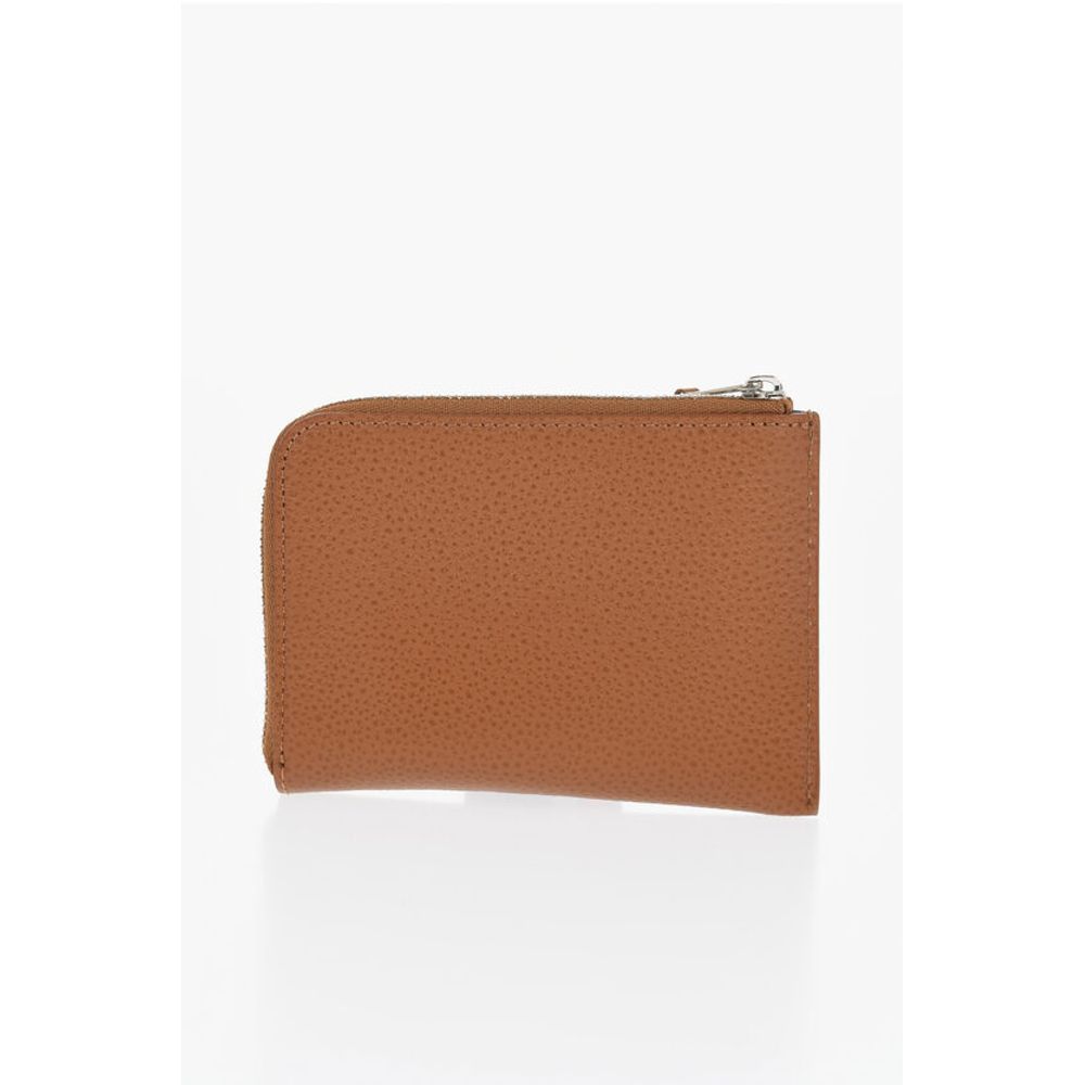 Palm Angels Textured Leather Wallet with Zip Closure