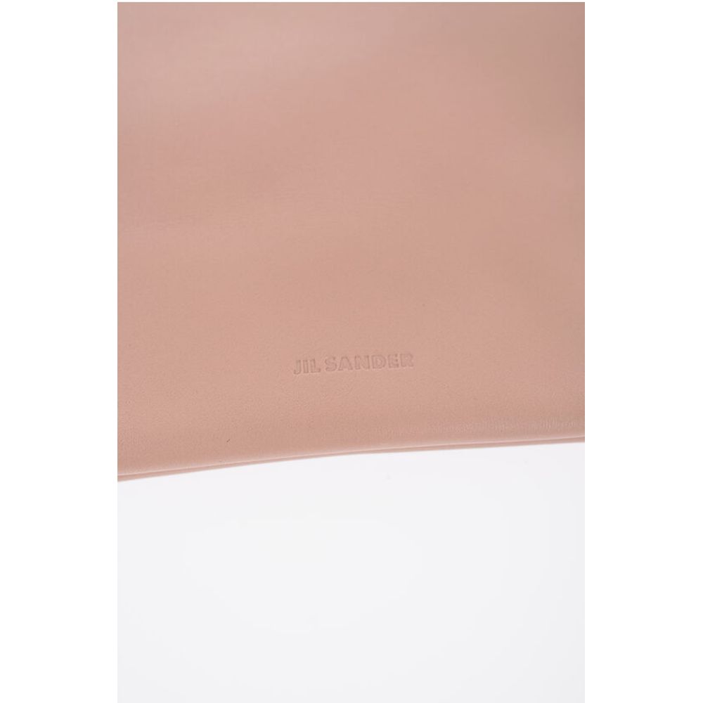 Jil Sander Leather Tote Bag with Snap Closure