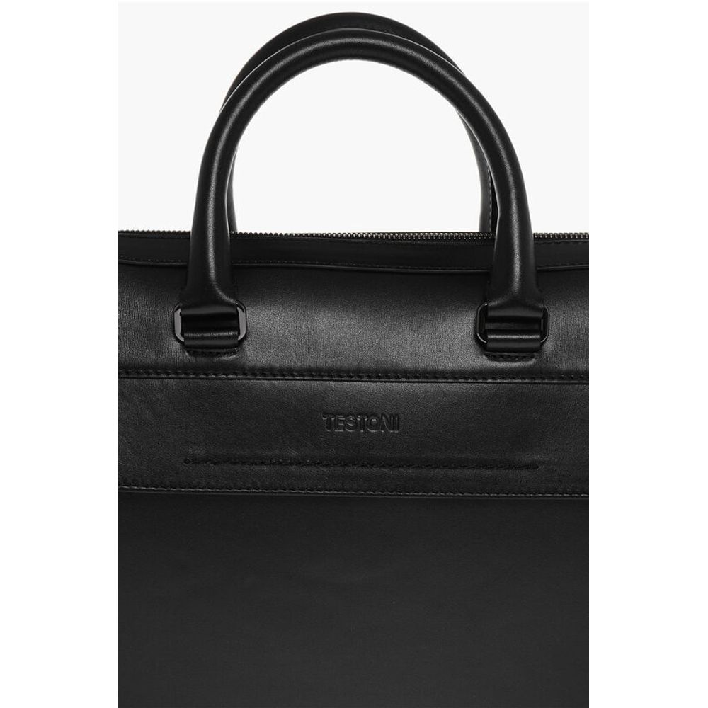 Testoni Black Cowhide Shoulder Bag