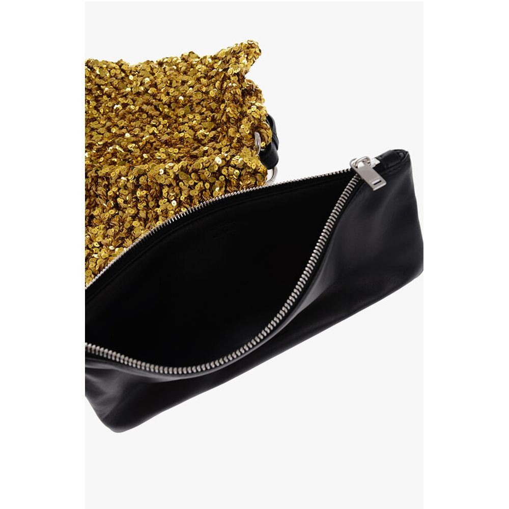 Jil Sander Gold Polyester Clutch Bag