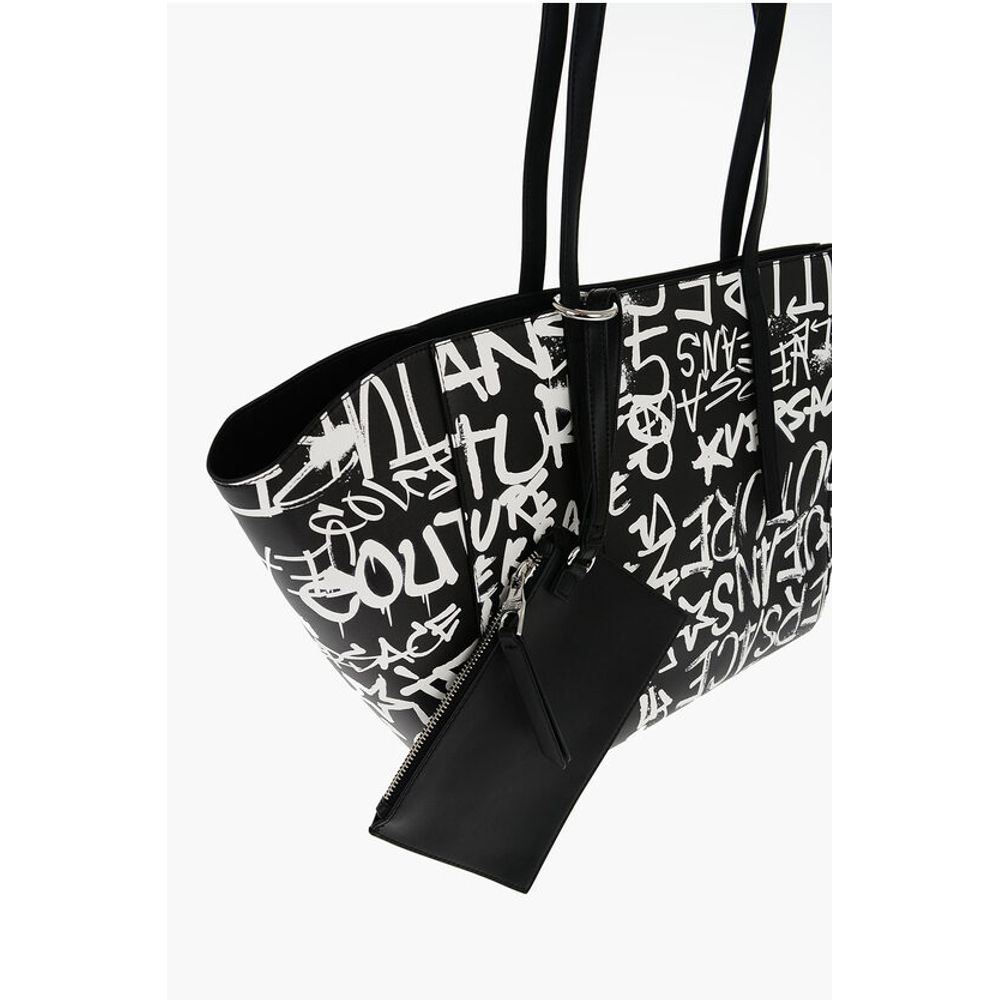 Versace Black And White Polyester Shoulder Bag