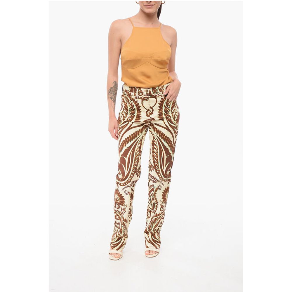Etro 5-Pocketed Floral Patterned Denim Pants
