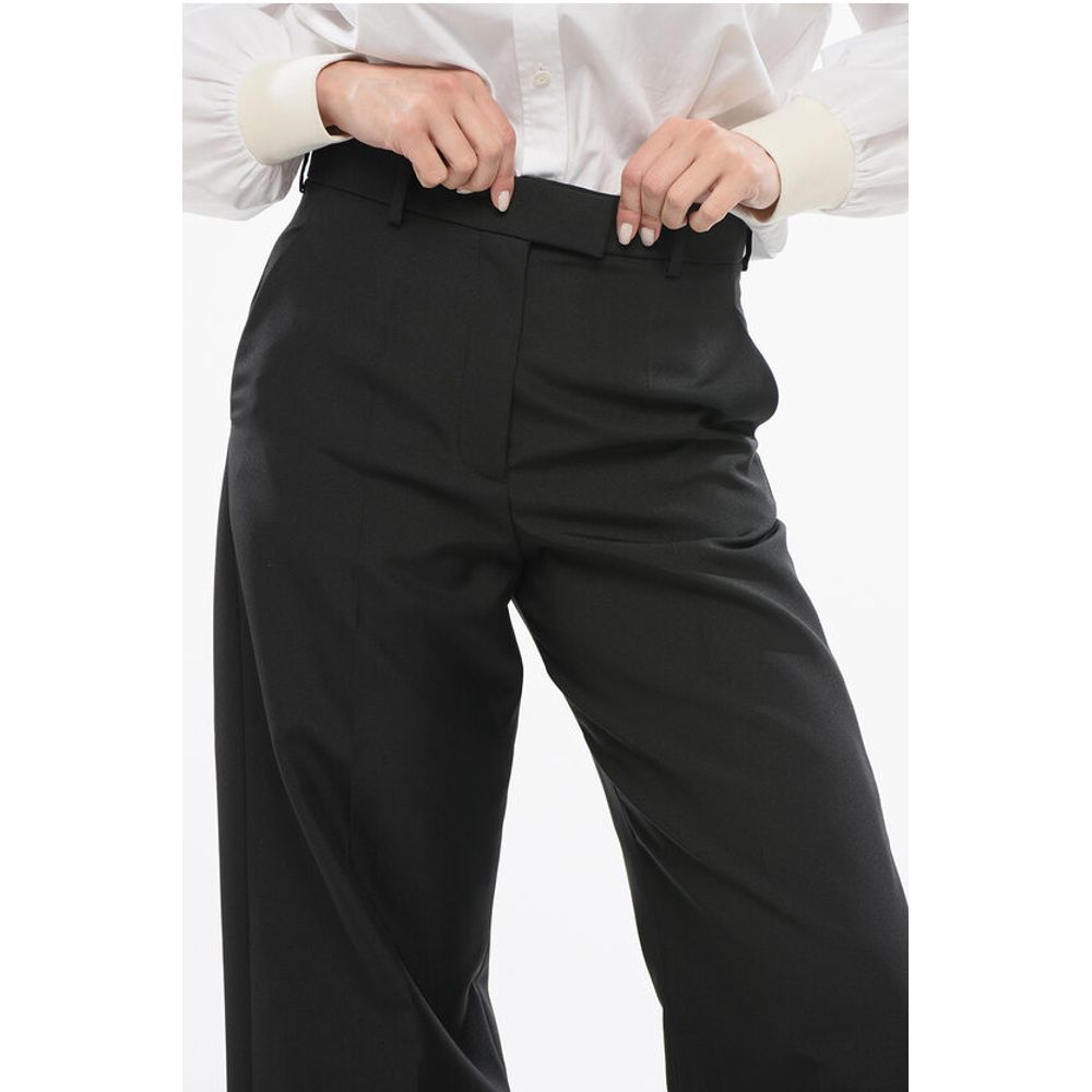 Valentino High-Waisted Solid Color Pants with Belt Loops