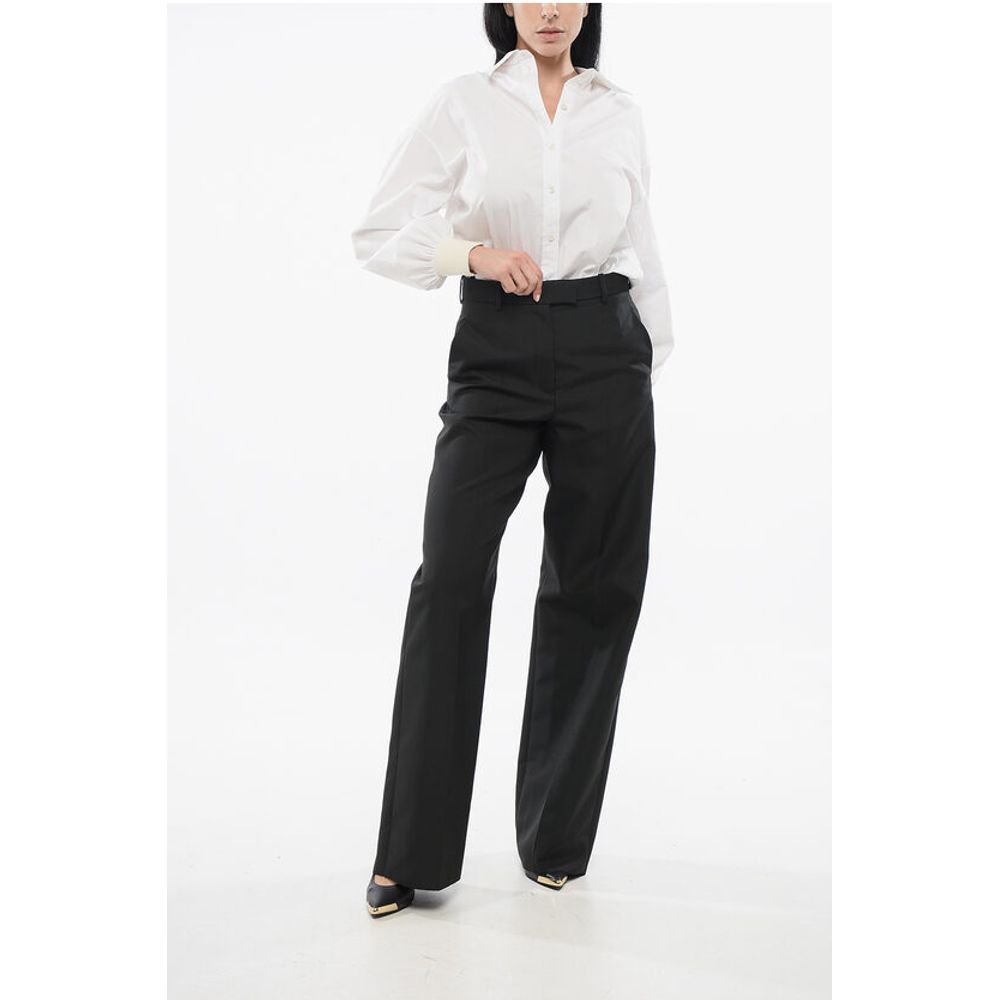 Valentino High-Waisted Solid Color Pants with Belt Loops
