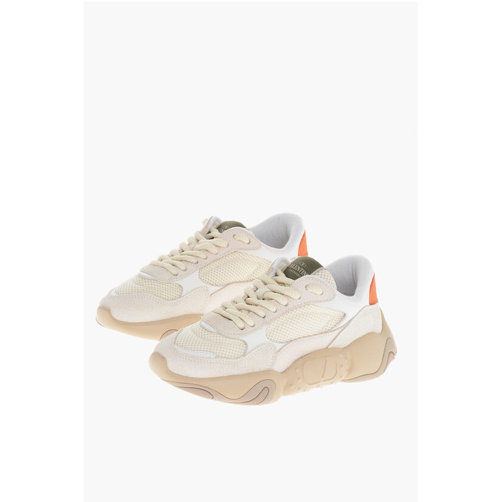 Valentino Fabric and Leather Sneakers with Injected Sole