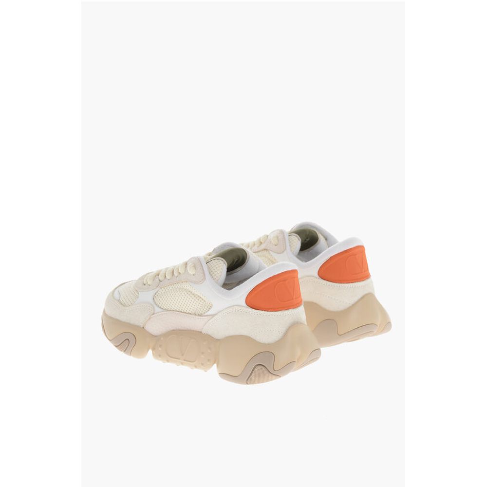 Valentino Fabric and Leather Sneakers with Injected Sole