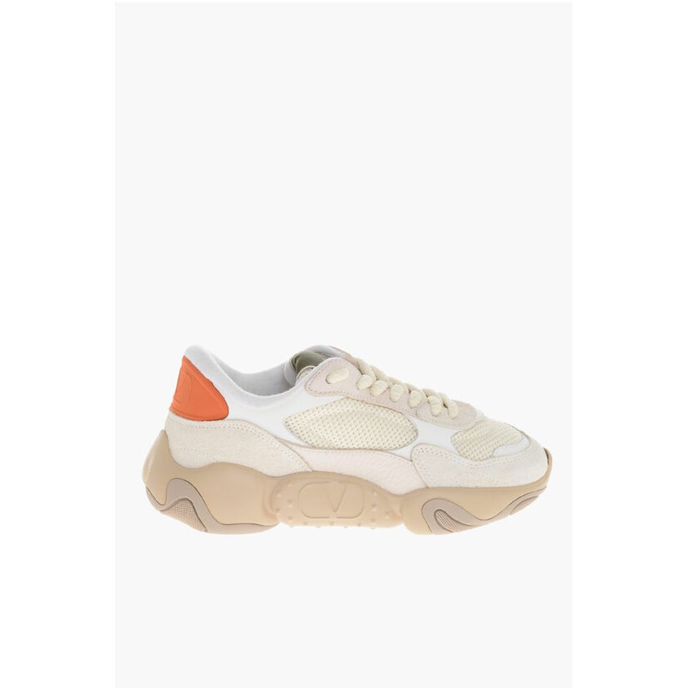 Valentino Fabric and Leather Sneakers with Injected Sole